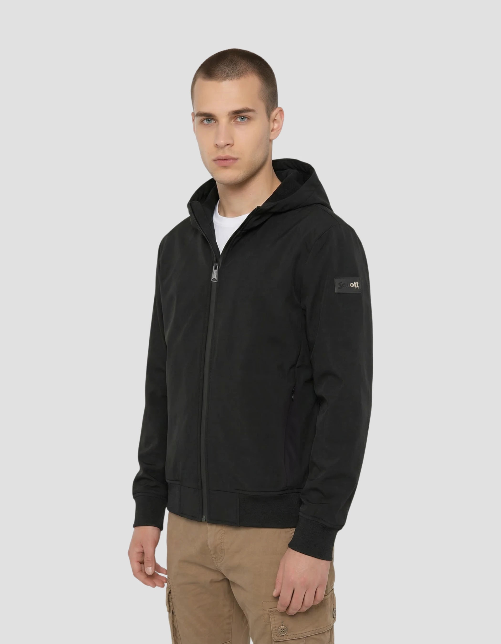 Black technical jacket with hood-3