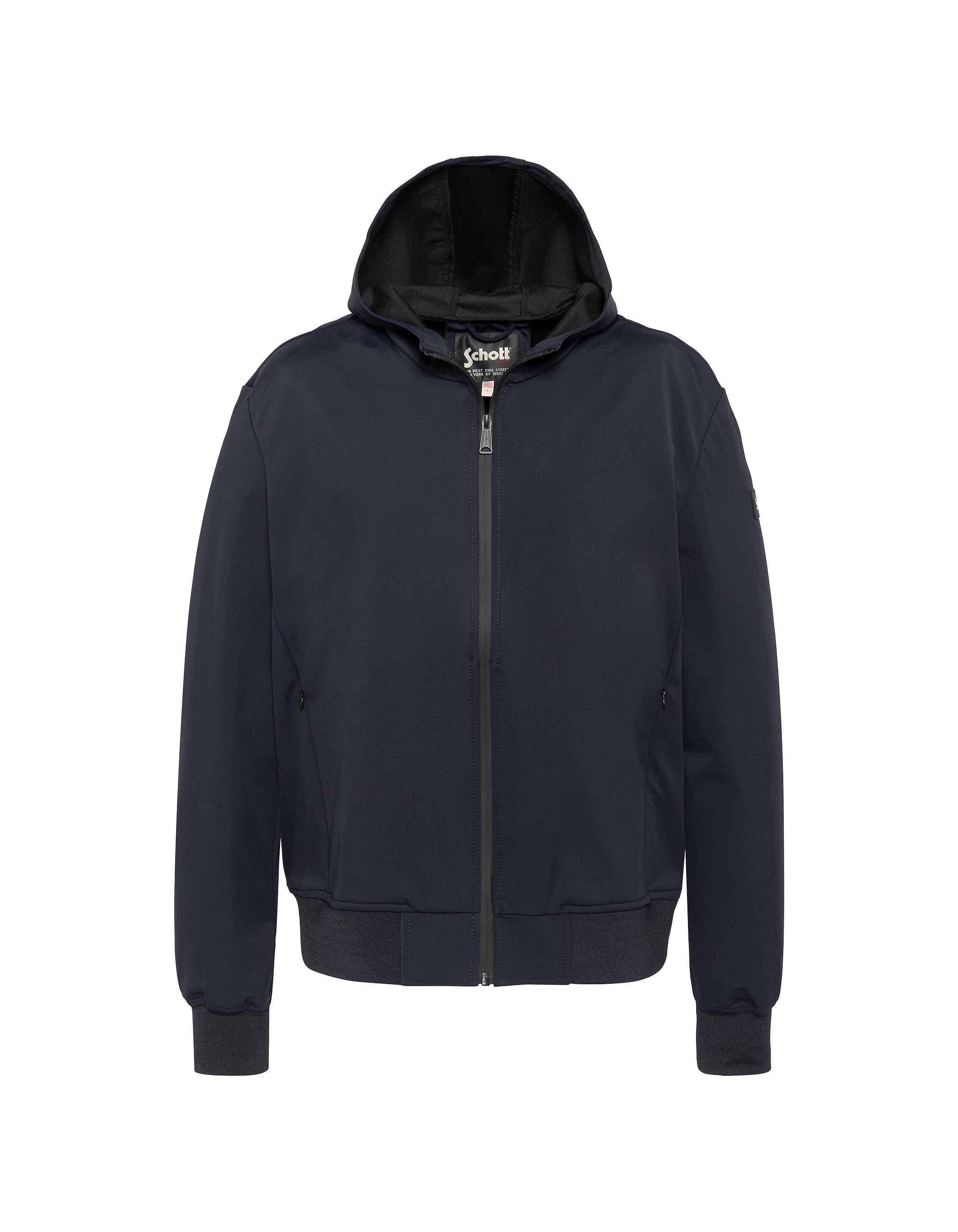 Blouson technique bleu marine à capuche-1