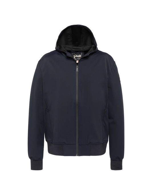 Blouson technique bleu marine à capuche