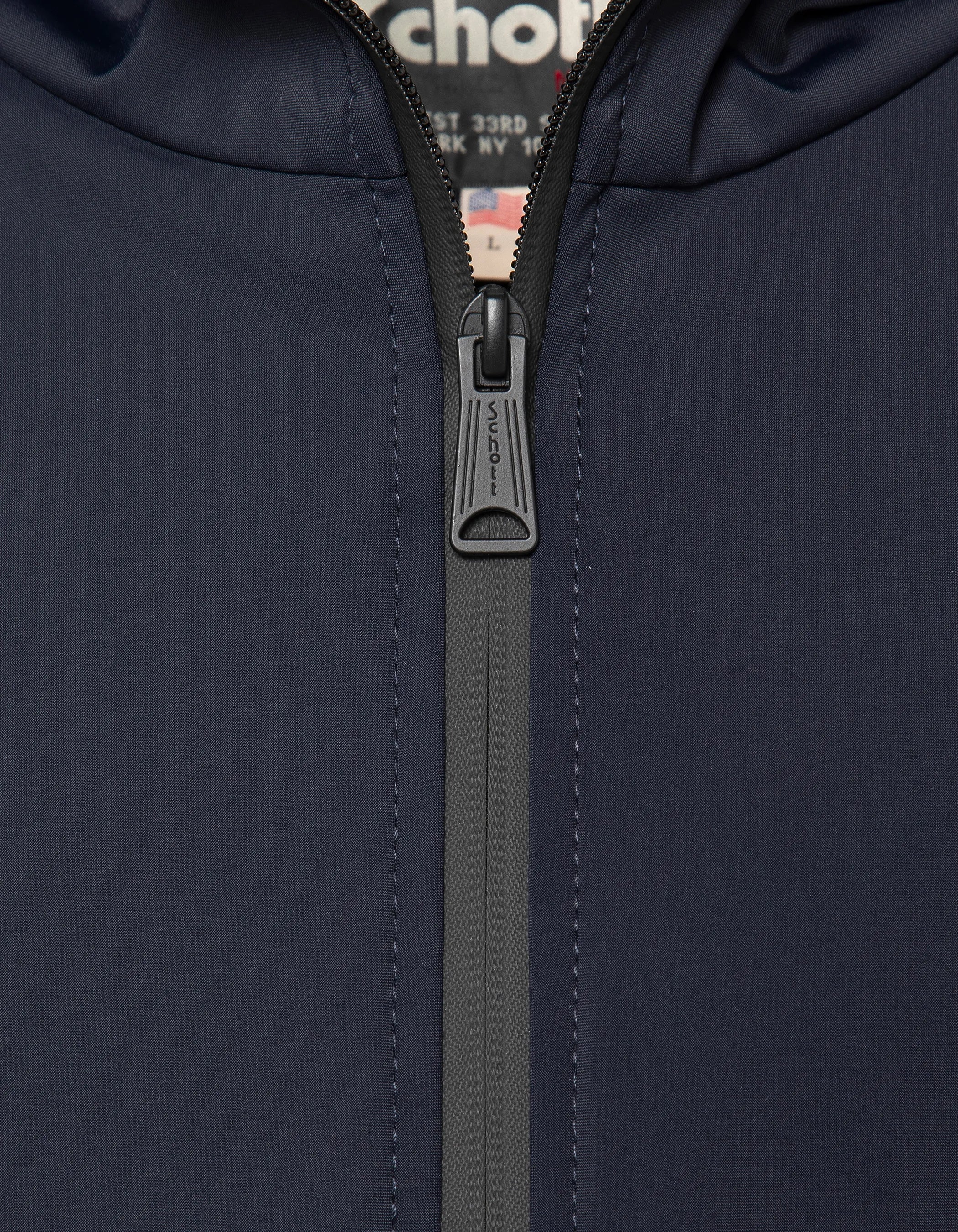 Blouson technique bleu marine à capuche-4