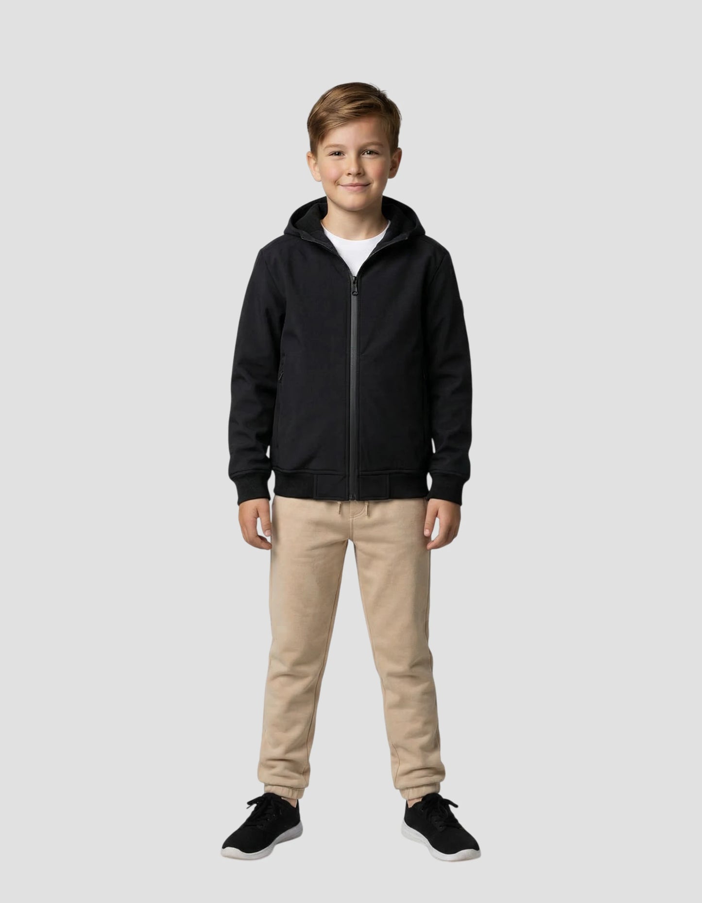Blouson technique bleu marine à capuche enfant