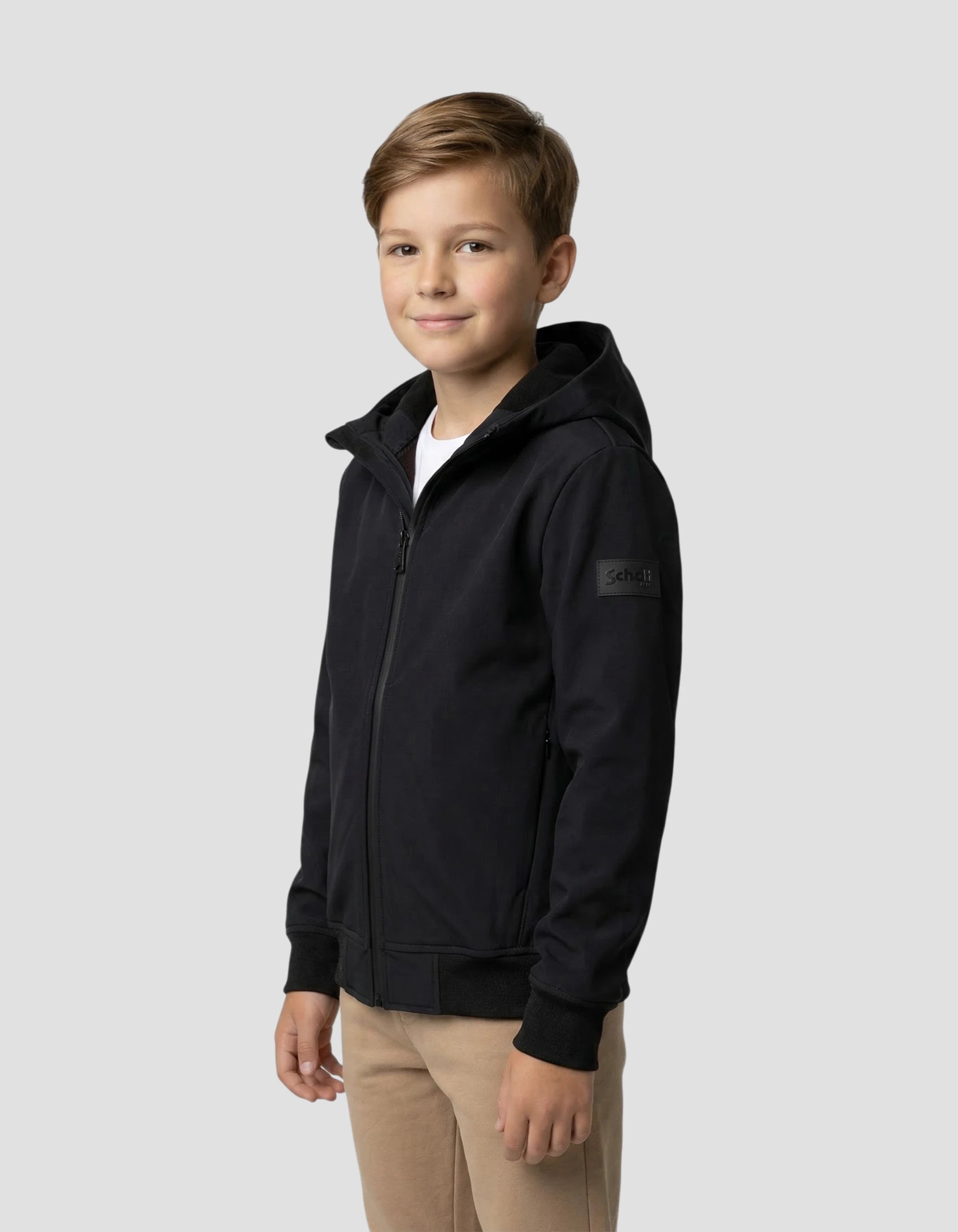 Blouson technique bleu marine à capuche enfant-3