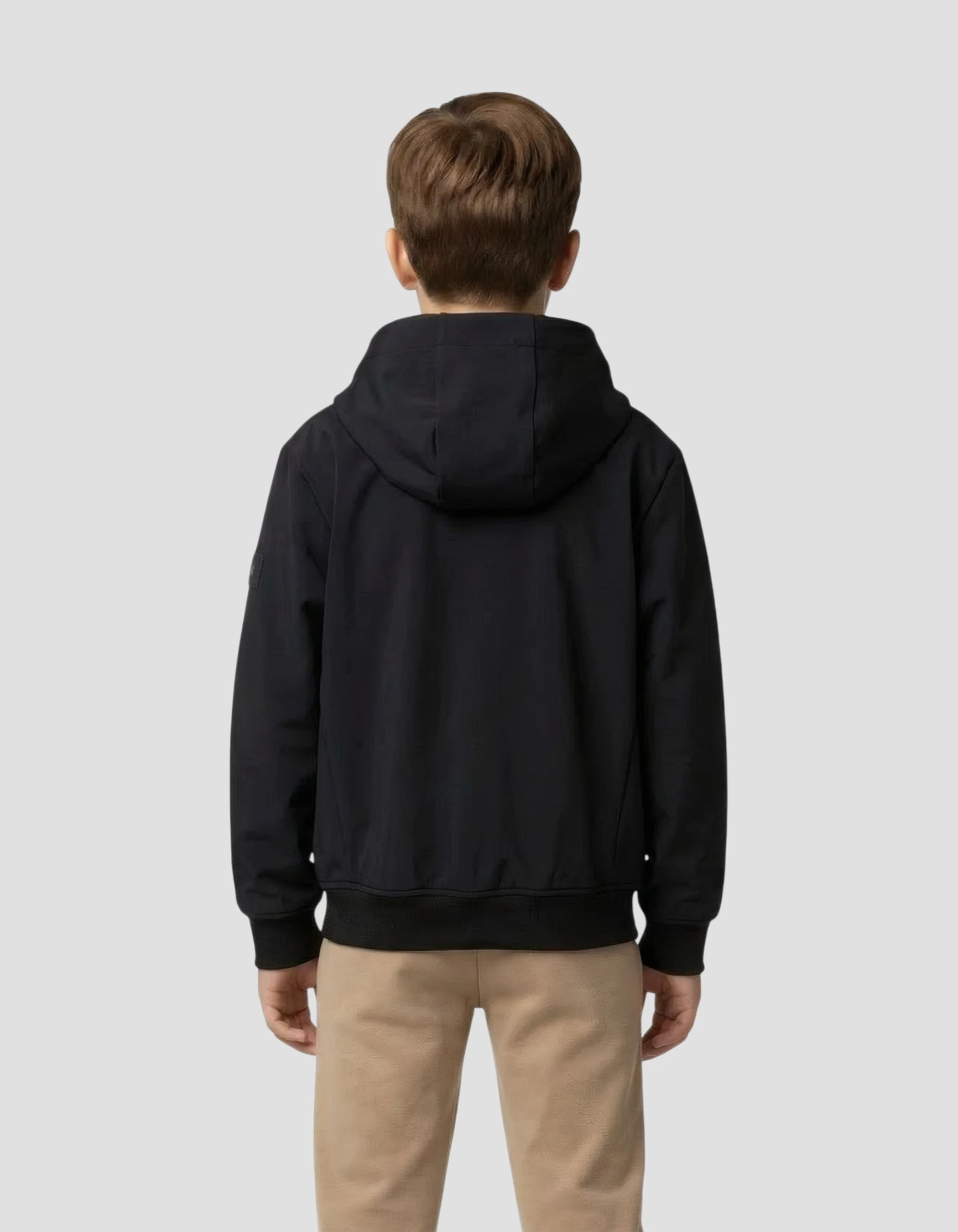 Blouson technique bleu marine à capuche enfant-4