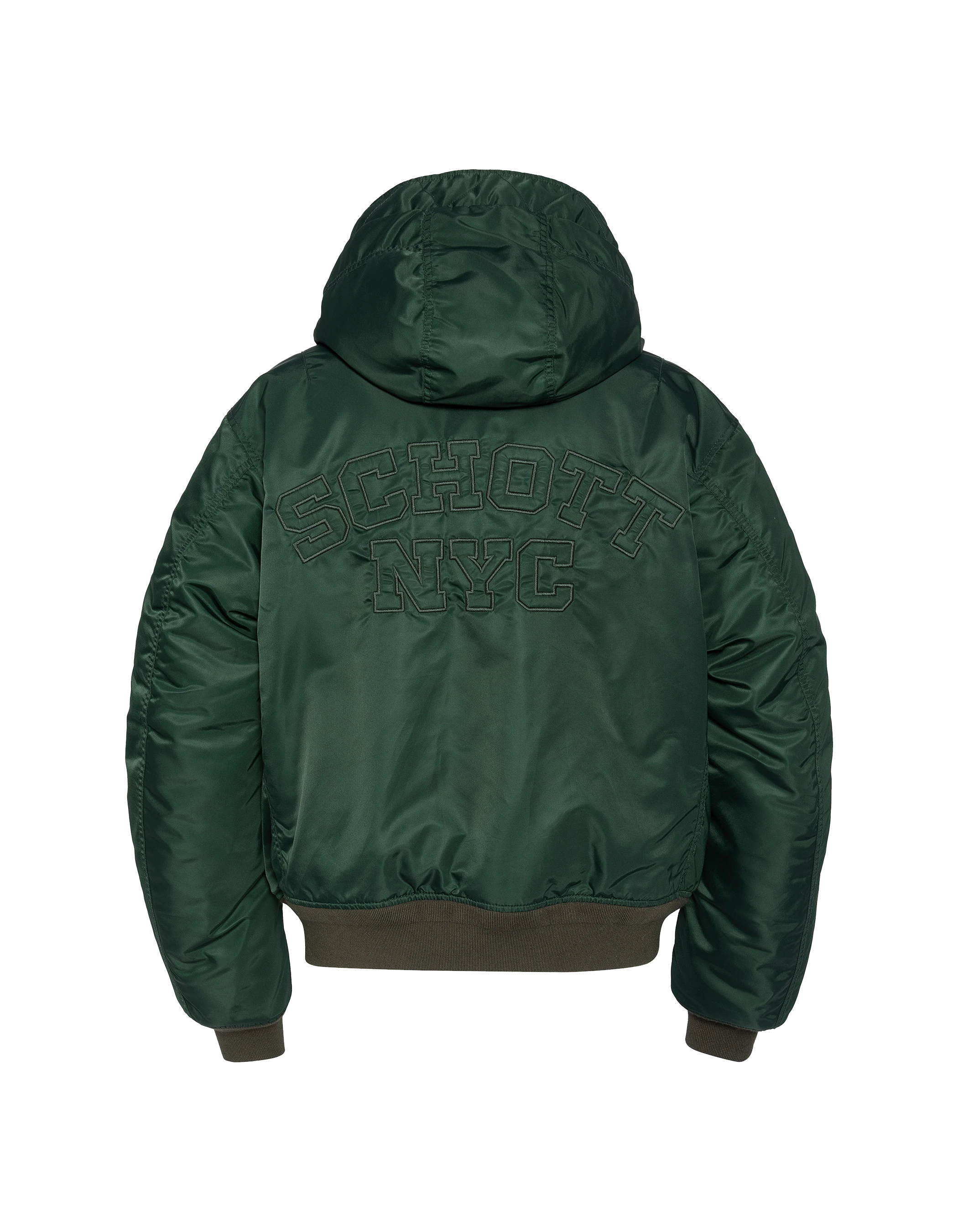 Waldgrüner Bomber mit recyceltem Nylonhaube gewaschen-8