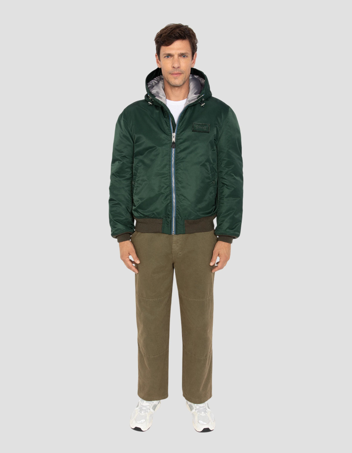 Bomber green forest washed with recycled nylon hood - ma1guardrs