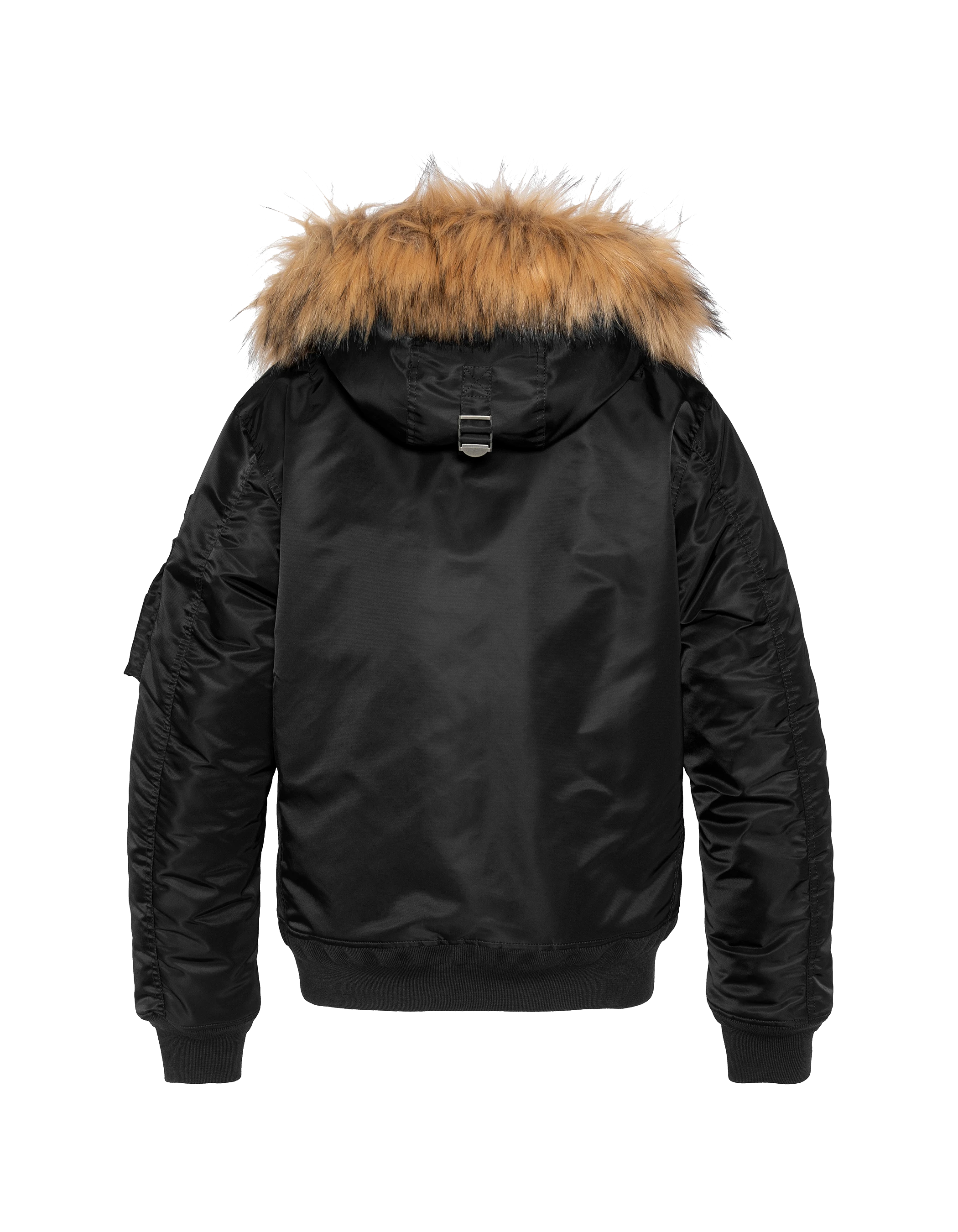 Bomber noir avec capuche en fausse fourrure MA25 Schott NYC®