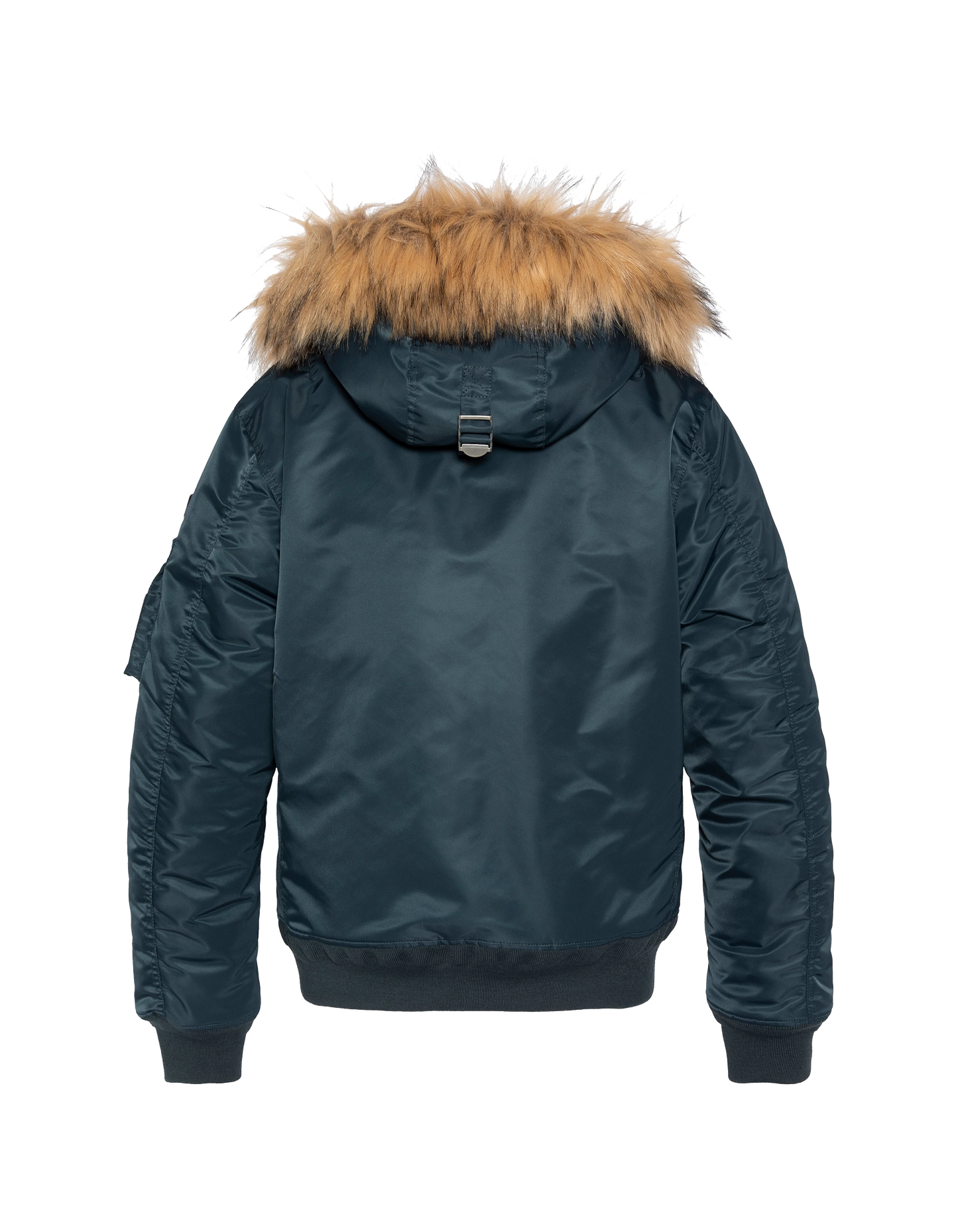 Marineblauer Bomber mit Kunstpelzhaube