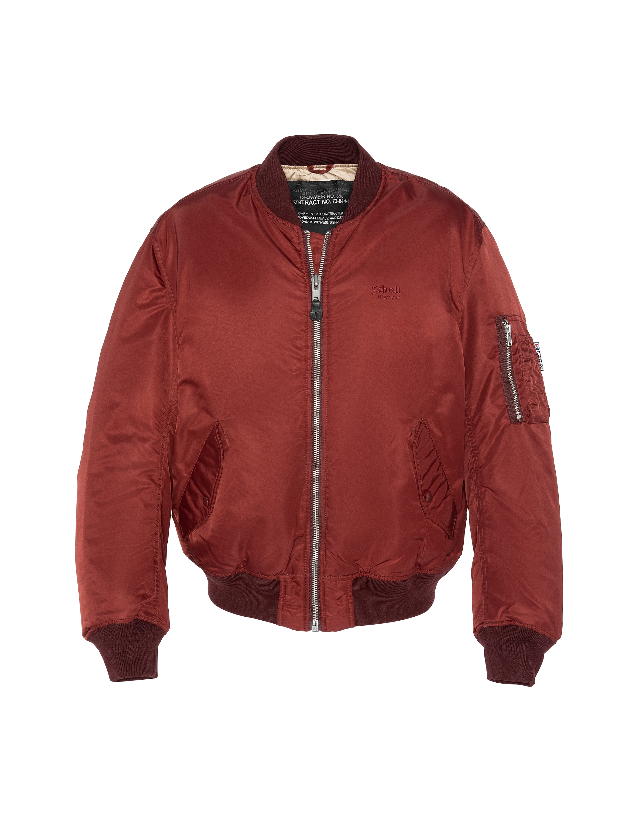 Bomber MA-1 lavé cordovan en nylon recyclé, coupe confort, grande taille-2