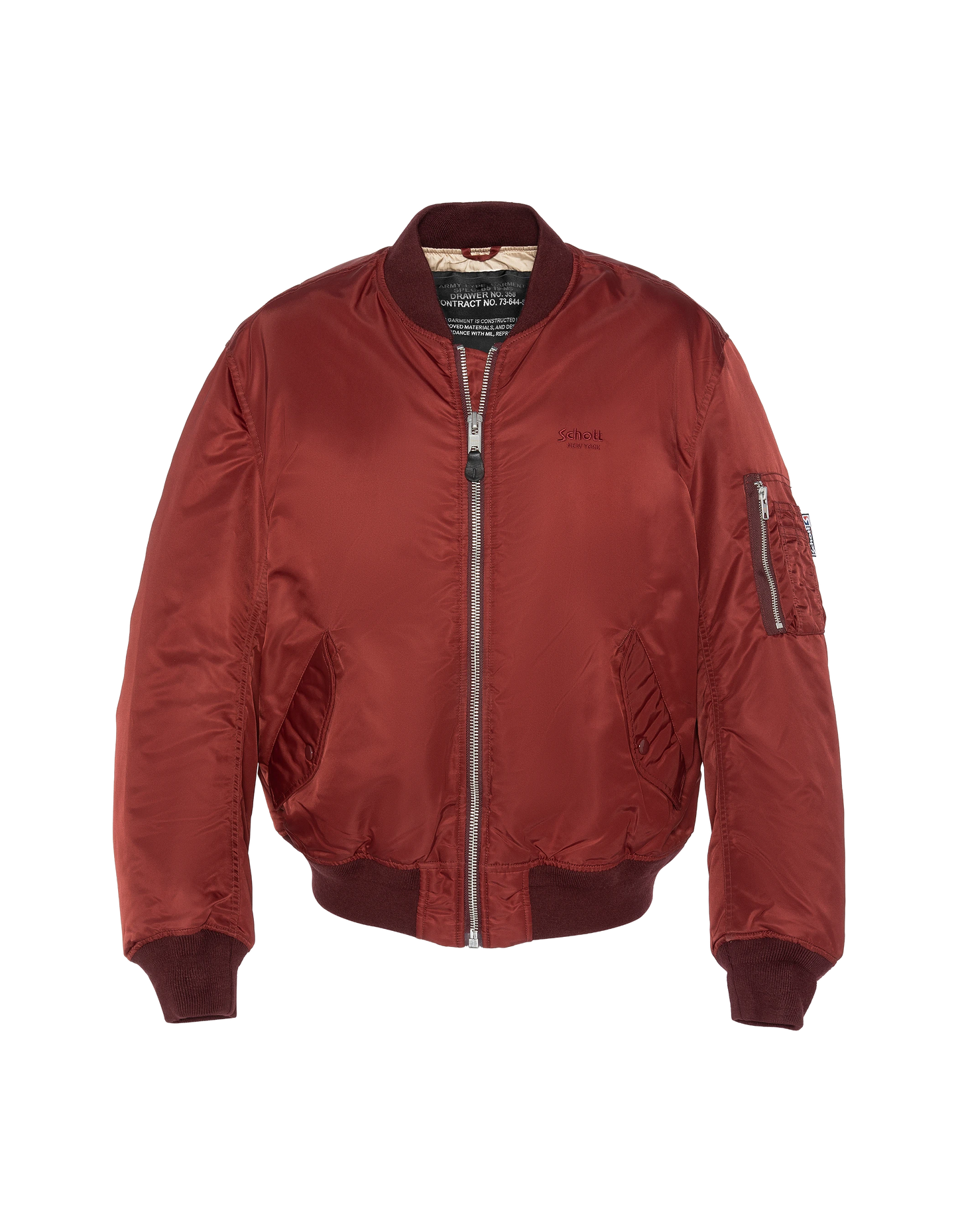 Bomber MA-1 lavé cordovan en nylon recyclé, coupe confort