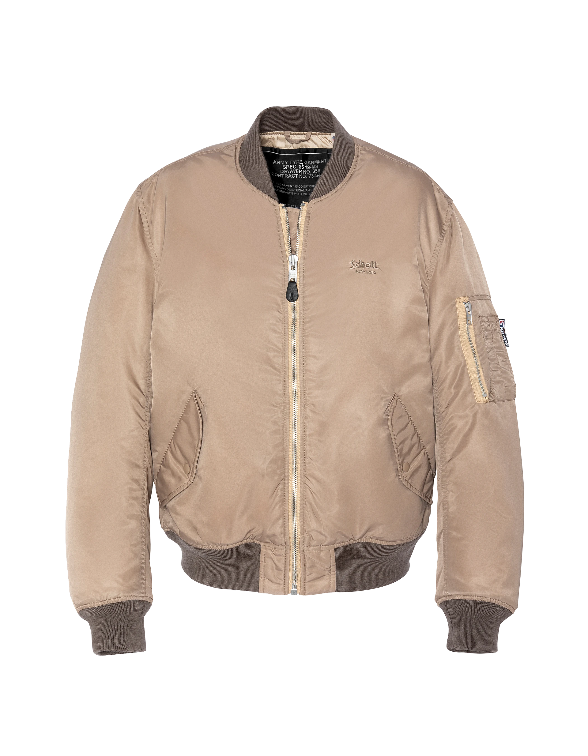 Recycled Nylon washed MA-1 desert bomber jacket, comfort fit, plus