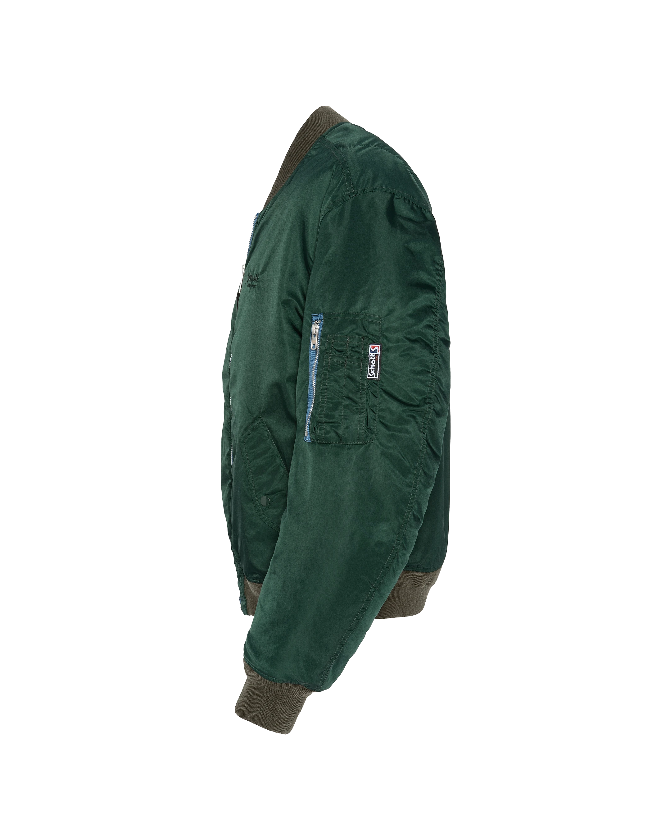 Bomber MA-1 lavé vert forêt en nylon recyclé, coupe confort-3