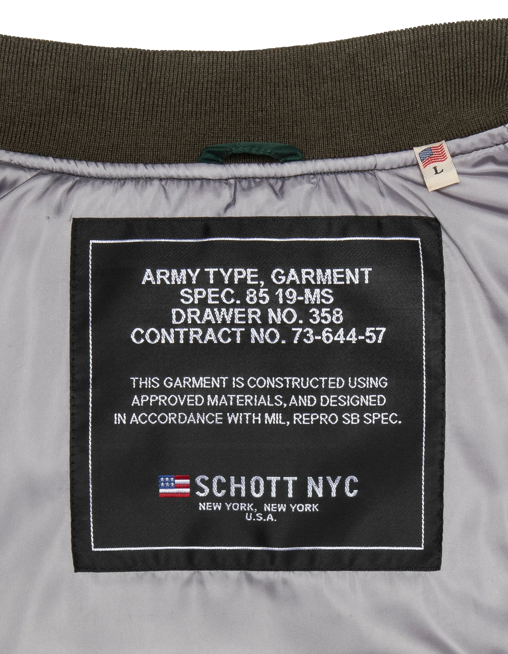 Bomber MA-1 lavé vert forêt en nylon recyclé, coupe confort-4