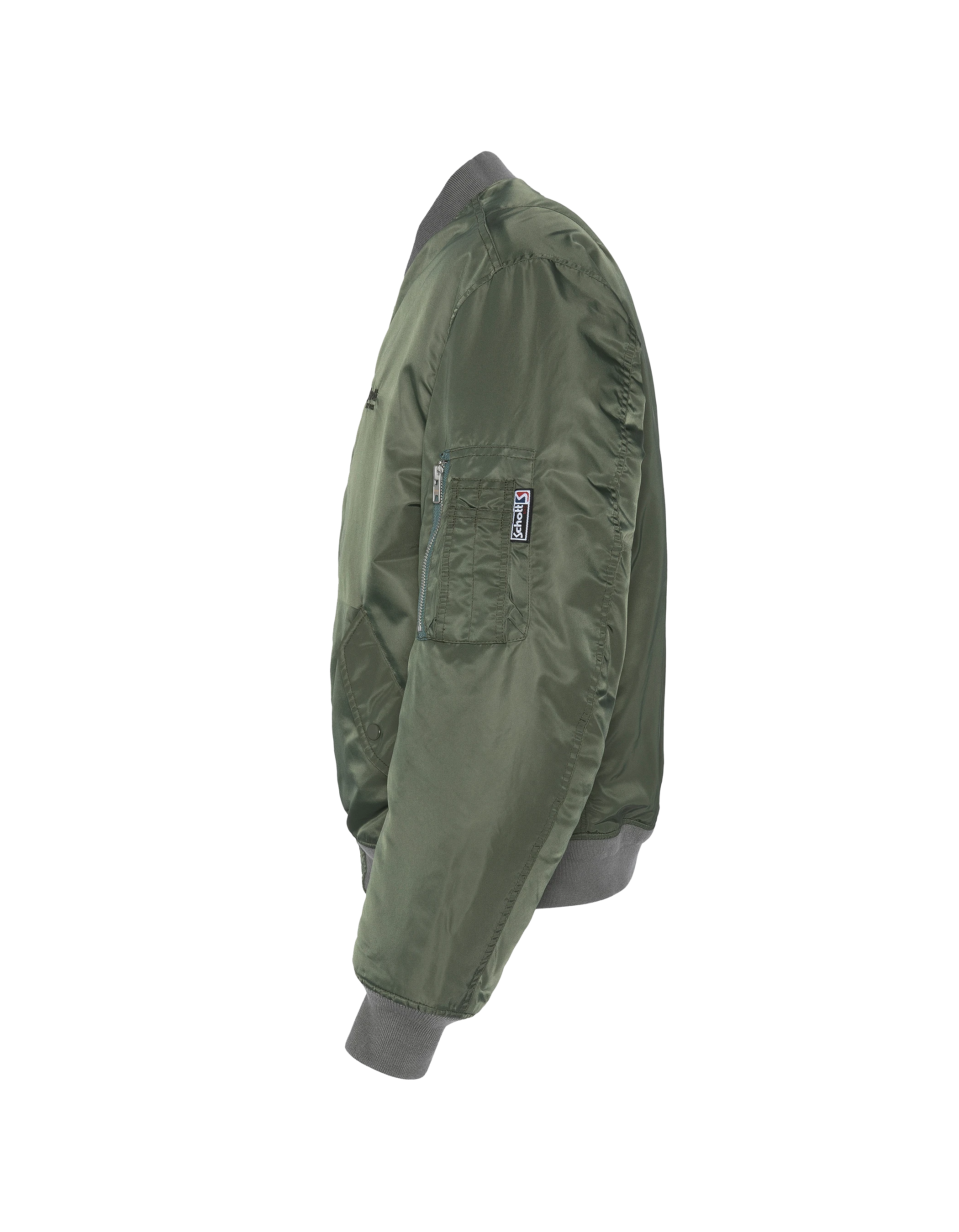 Bomber MA-1 lavé vert en nylon recyclé, coupe confort-3