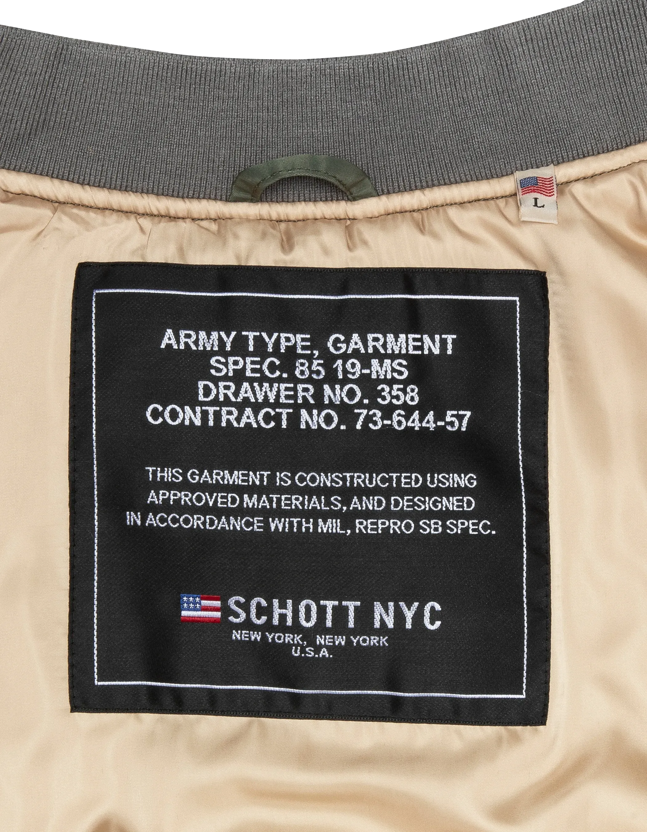 Bomber MA-1 lavé vert en nylon recyclé, coupe confort-4