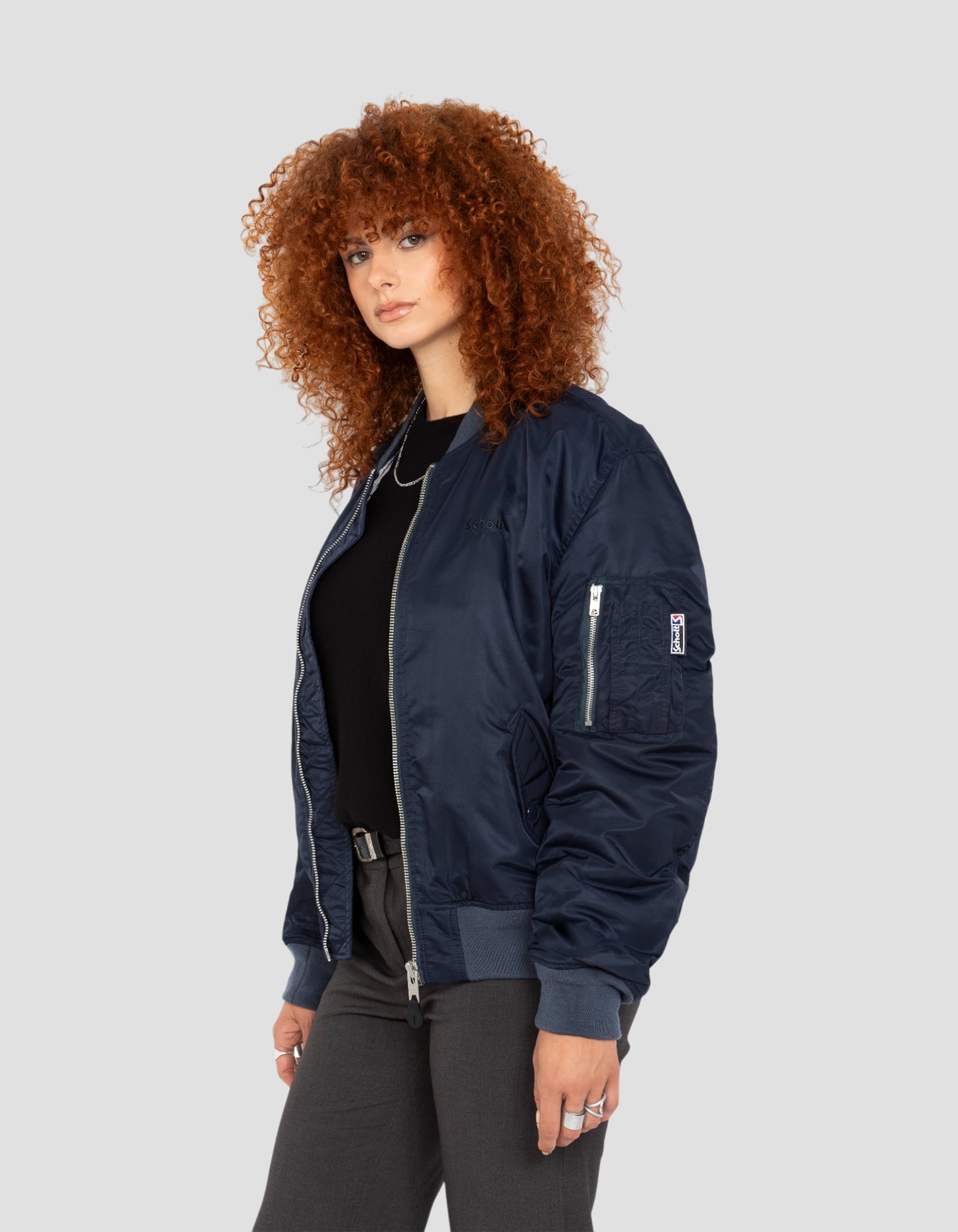 Bomber Ma-1 Wasm Blue Dark Navy in nylon riciclato, comfort Cut
