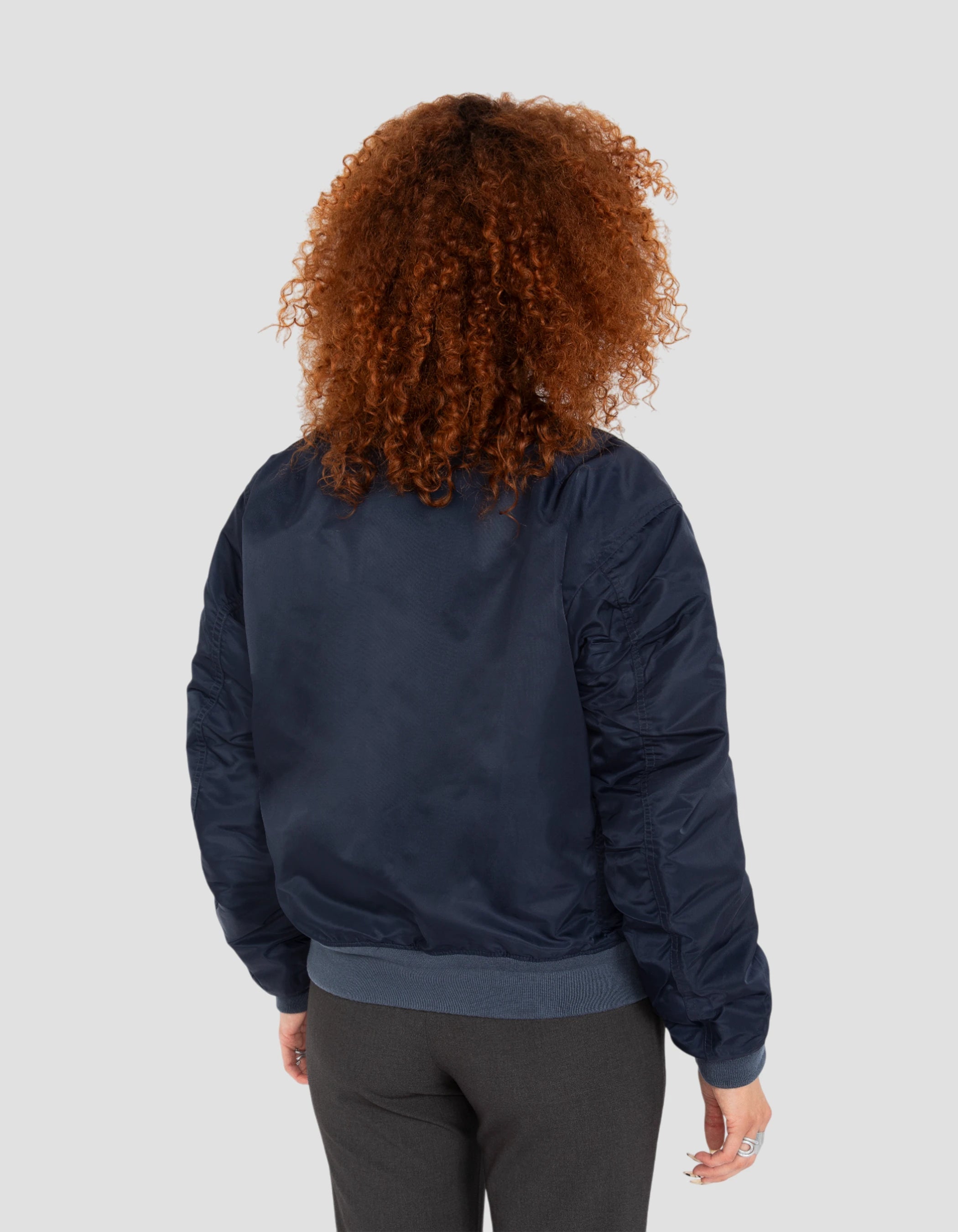 Bomber Ma-1 Wasm Blue Dark Navy in nylon riciclato, comfort Cut-6
