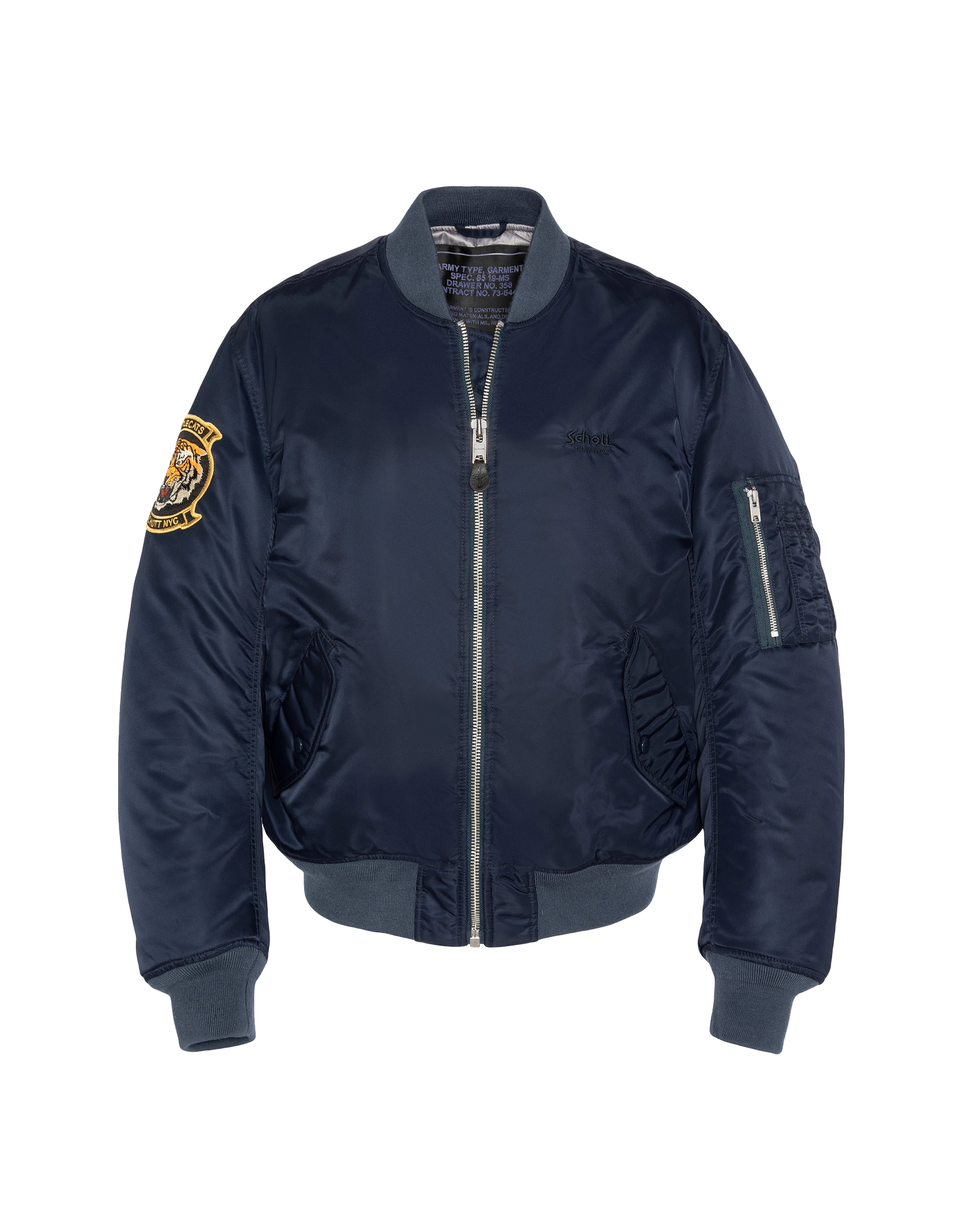 Bomber MA-1 Dark Navy gewaschener Typ Suka in recyceltem Nylon