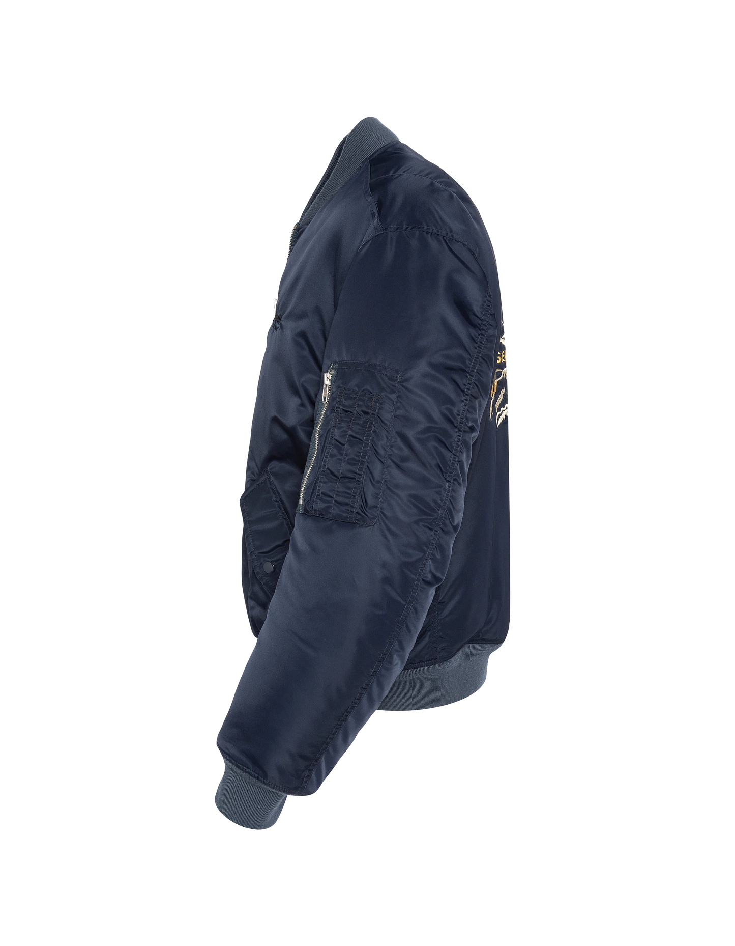 Bomber MA-1 Dark Navy gewaschener Typ Suka in recyceltem Nylon