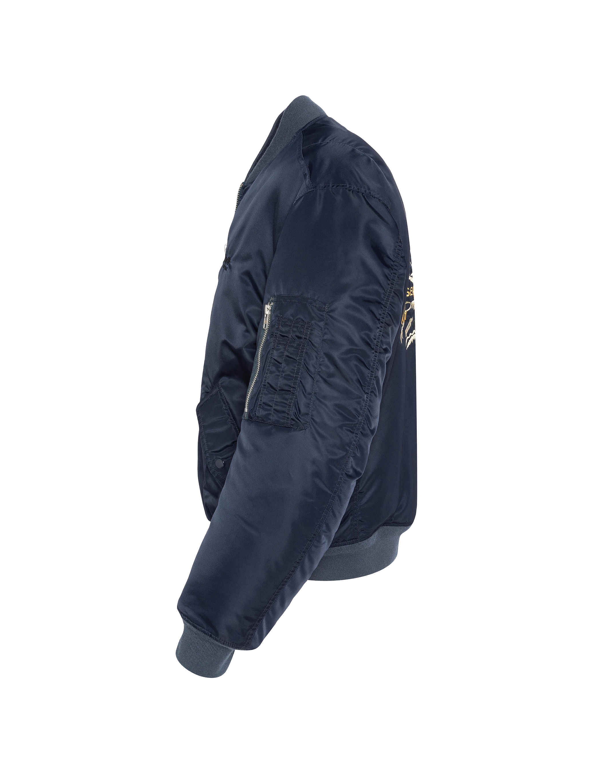 Bomber MA-1 Dark Navy gewaschener Typ Suka in recyceltem Nylon-10