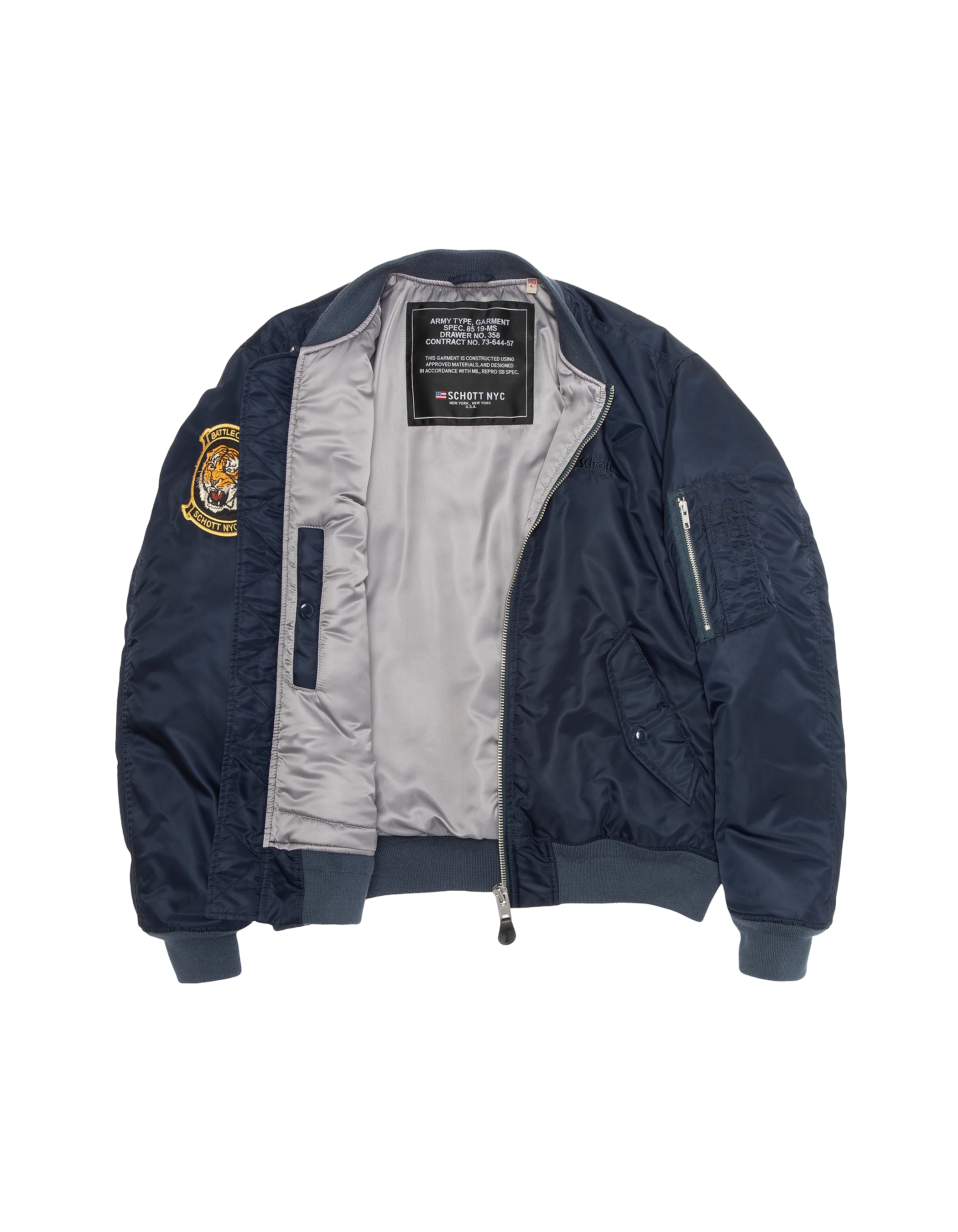 Bomber MA-1 Dark Navy gewaschener Typ Suka in recyceltem Nylon-11