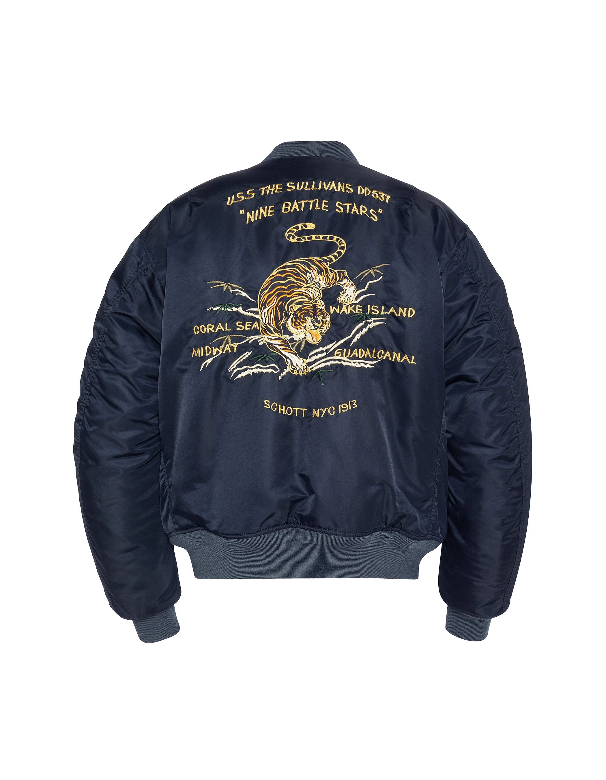 Bomber MA-1 Dark Navy gewaschener Typ Suka in recyceltem Nylon-2