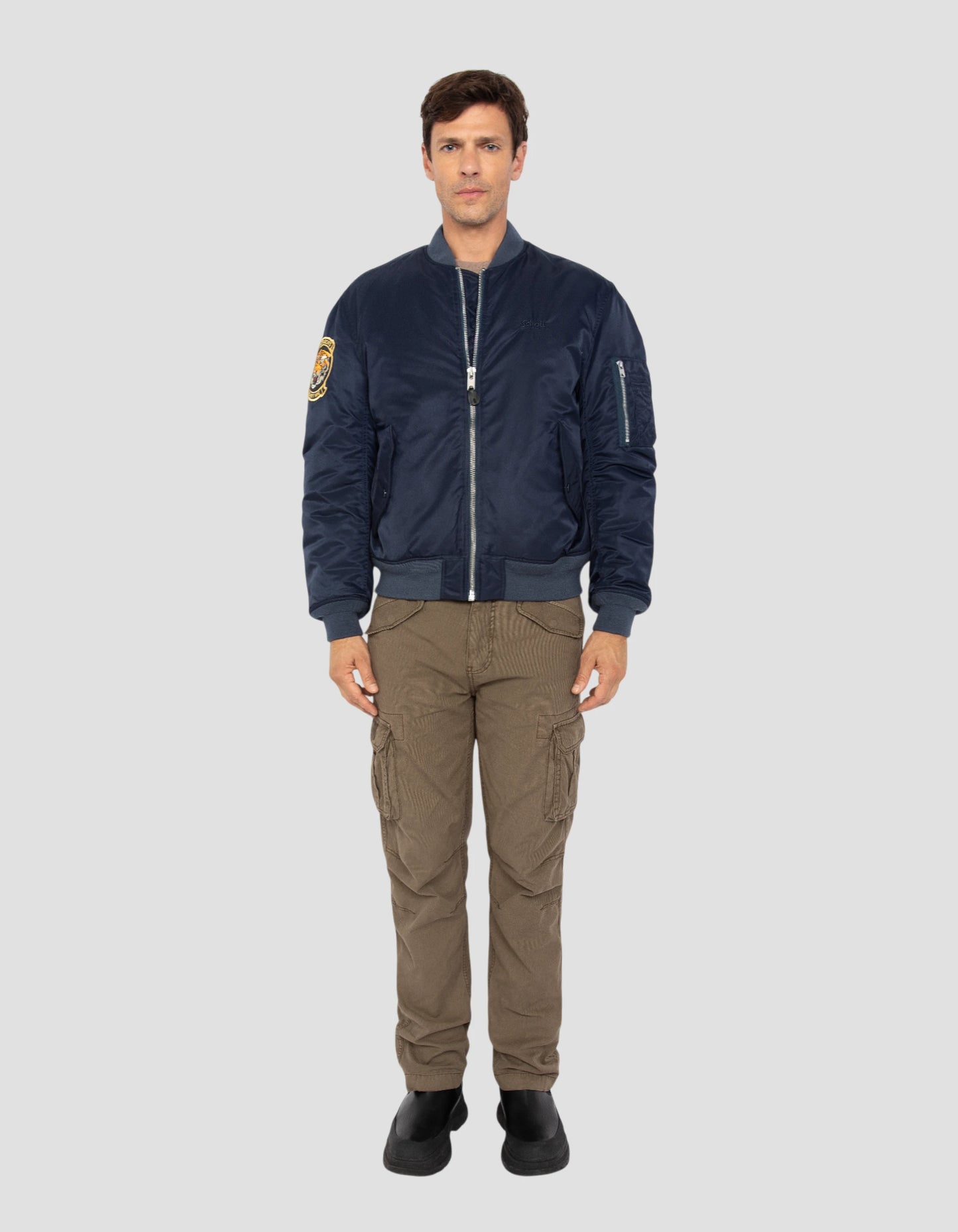 Bomber MA-1 Dark Navy gewaschener Typ Suka in recyceltem Nylon