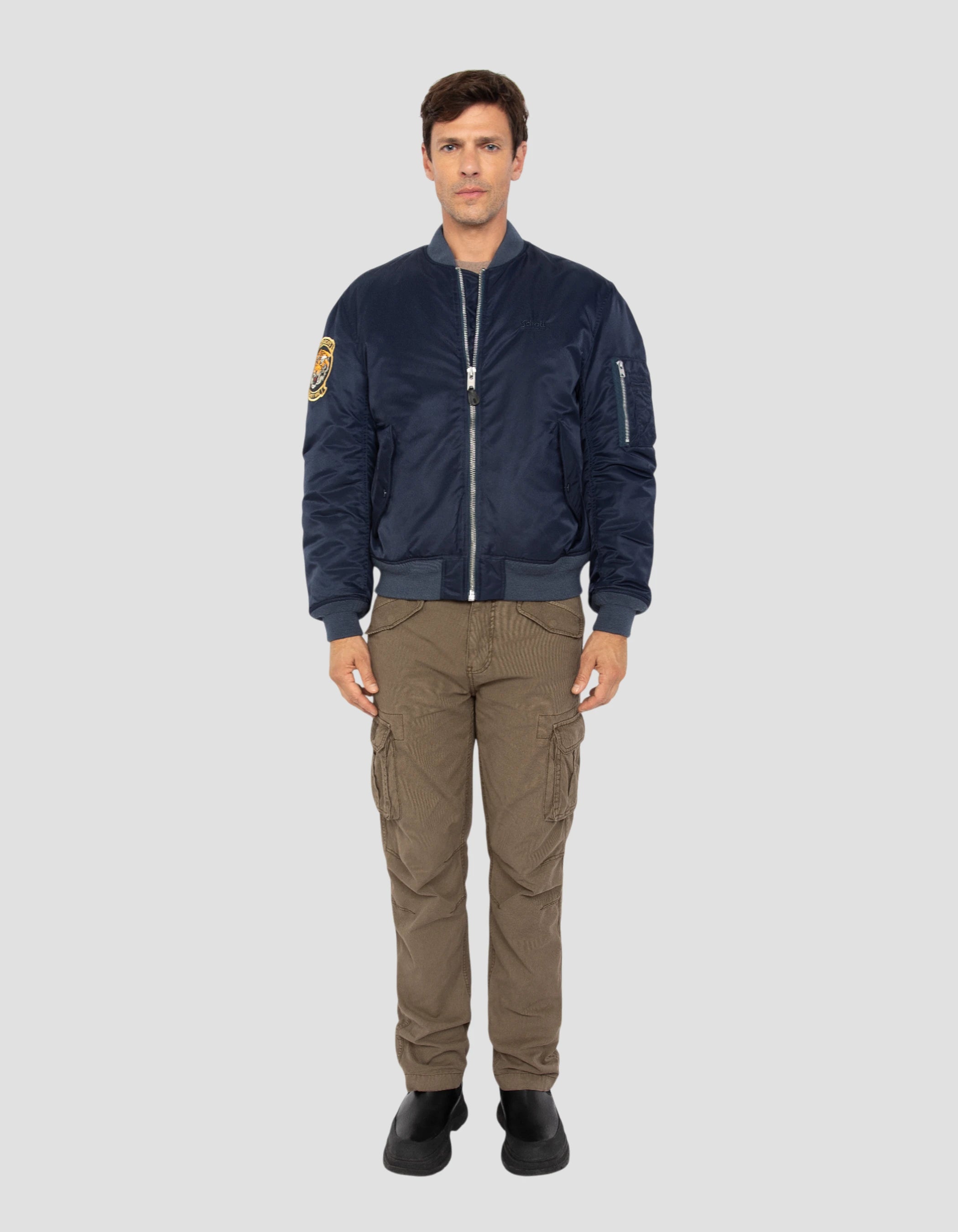Bomber MA-1 Dark Navy gewaschener Typ Suka in recyceltem Nylon-1