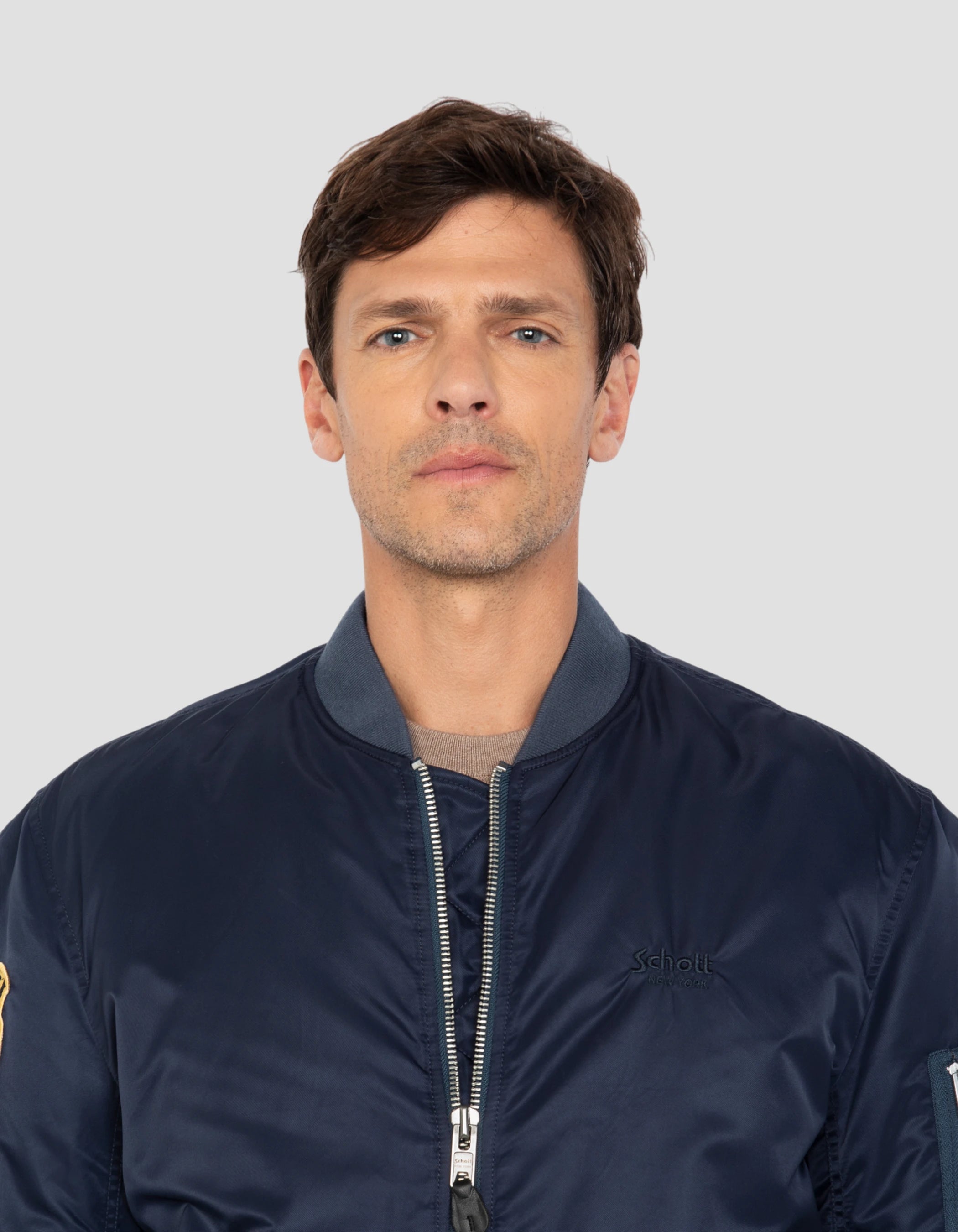 Bomber MA-1 Dark Navy gewaschener Typ Suka in recyceltem Nylon-6