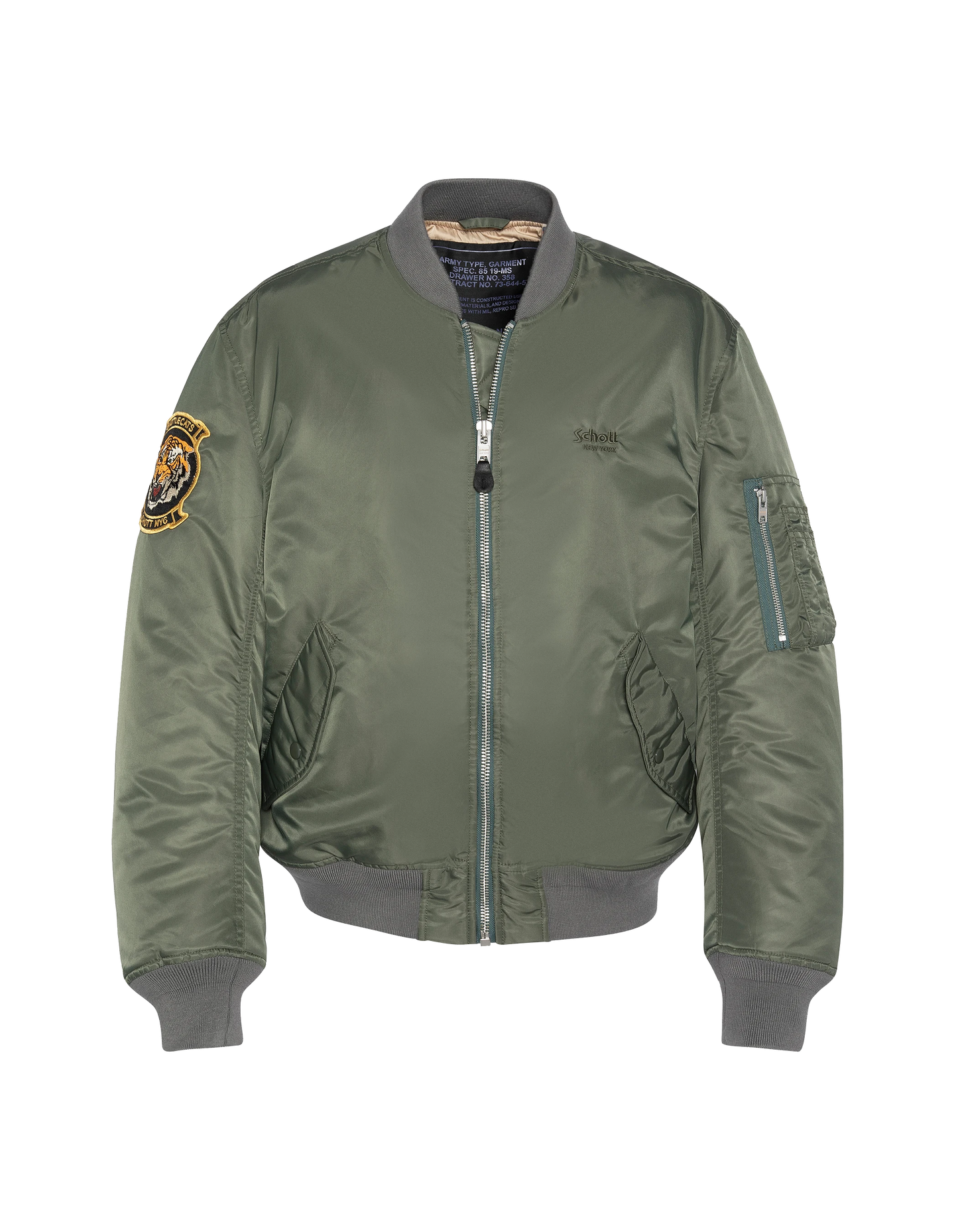 Bomber MA-1 gewaschener grüner Suka in recyceltem Nylon