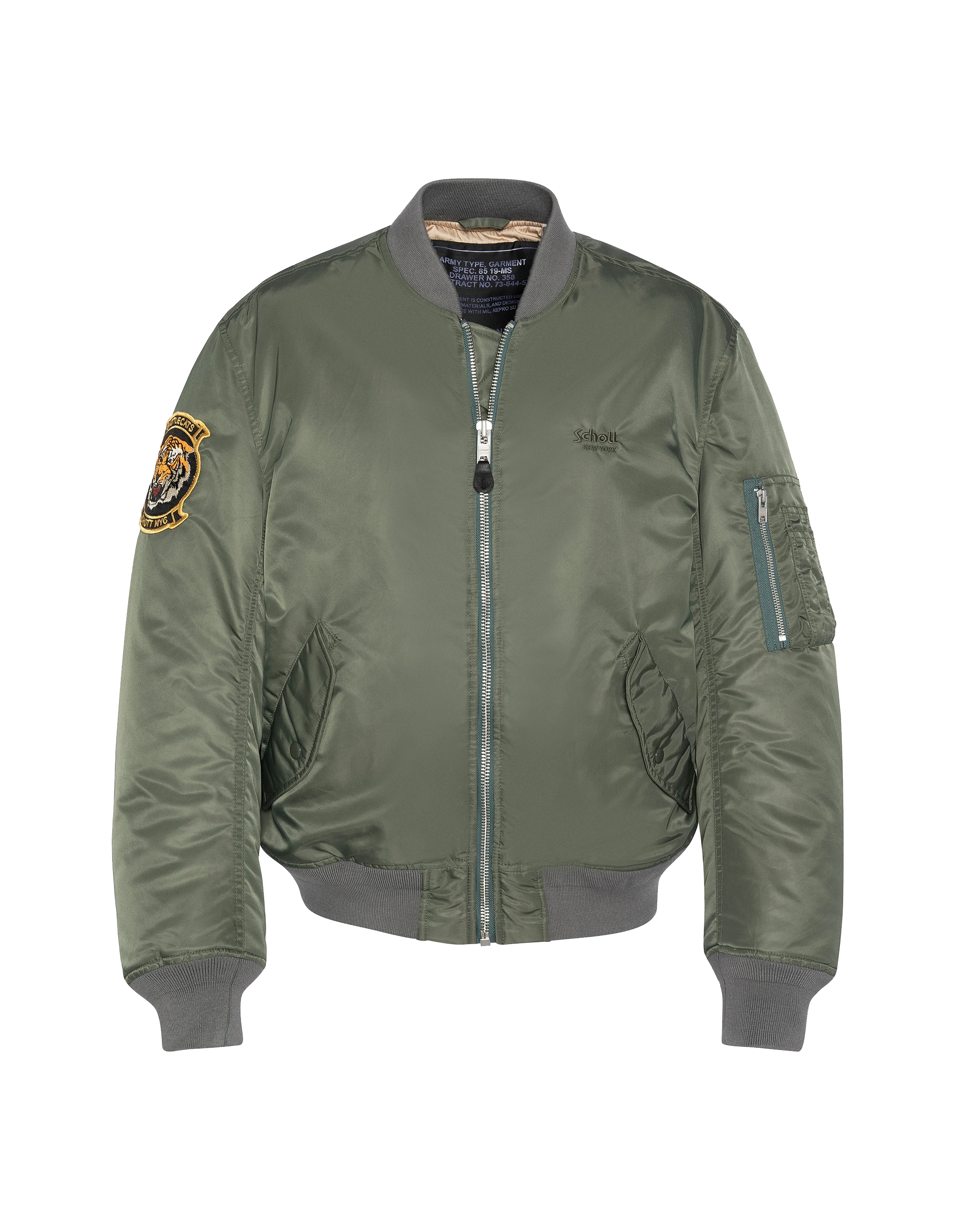 Bomber MA-1 gewaschener grüner Suka in recyceltem Nylon-1