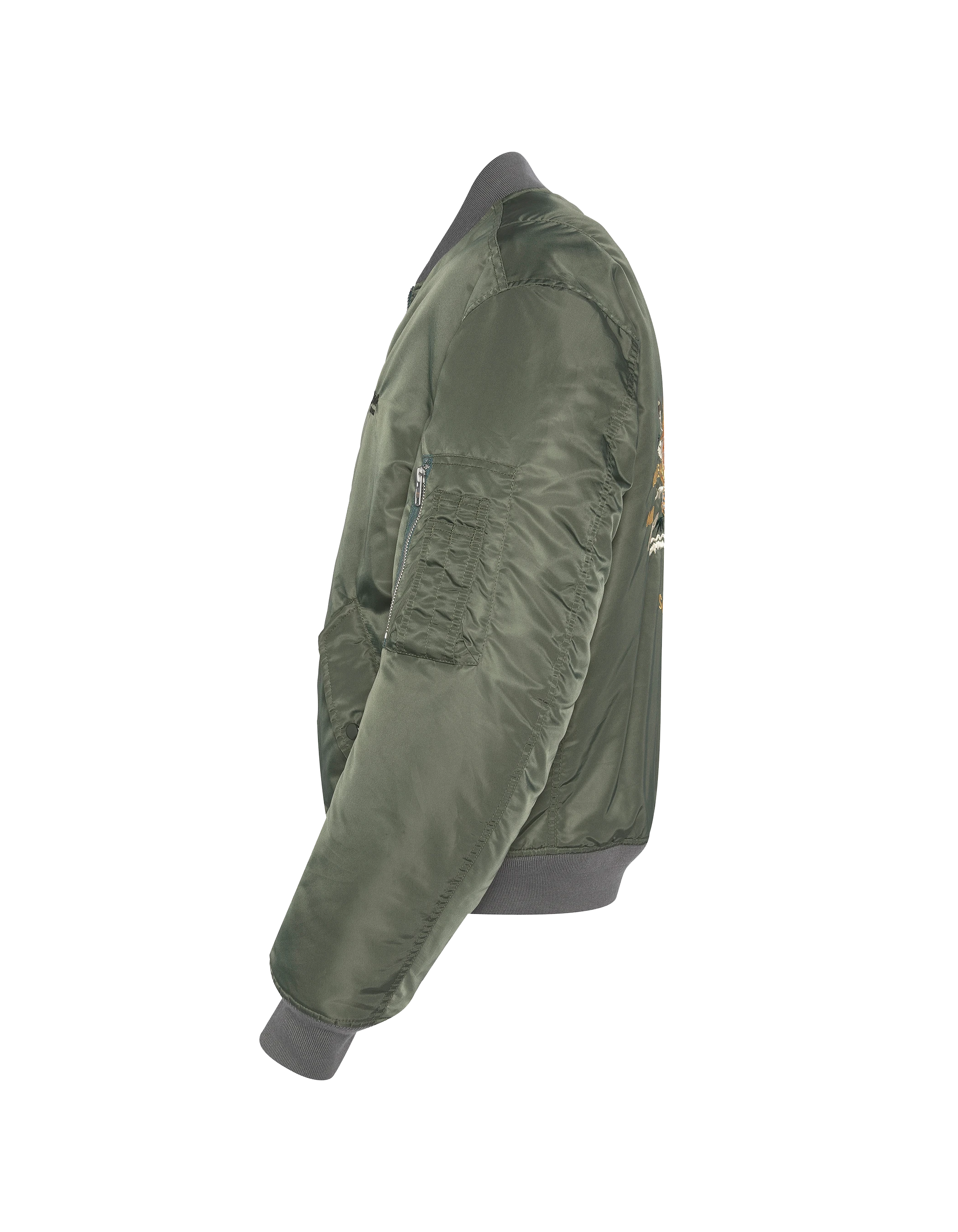 Bomber MA-1 gewaschener grüner Suka in recyceltem Nylon-4