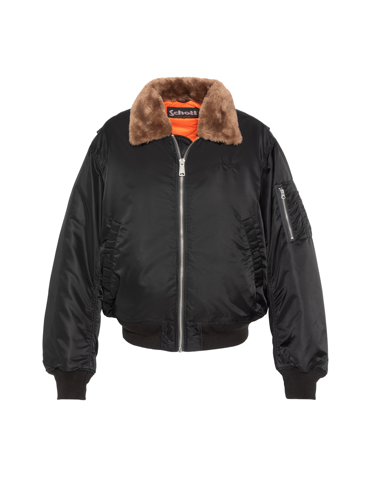 Blouson pilote vintage noir, coupe oversize-1