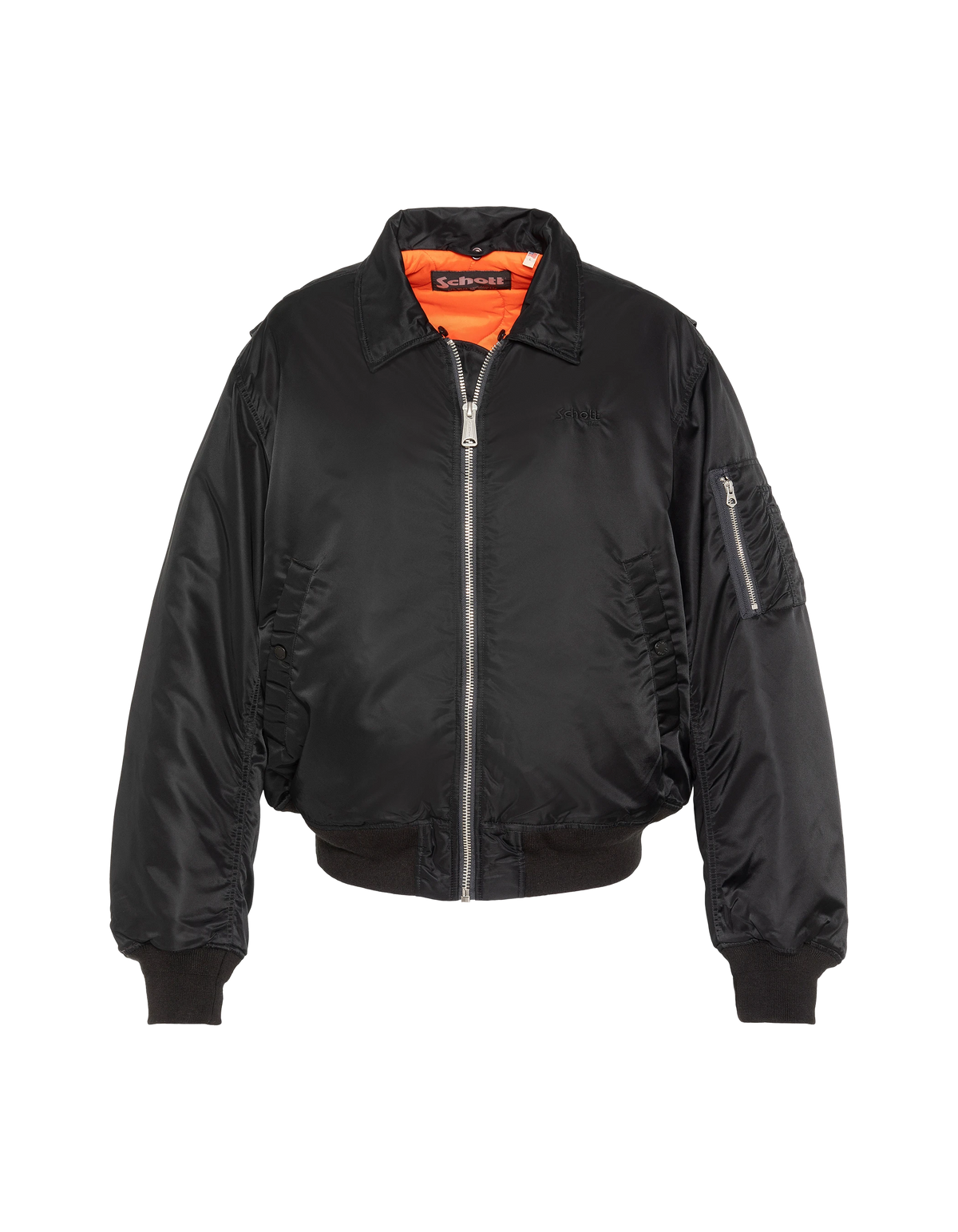 Blouson pilote vintage noir, coupe oversize-3
