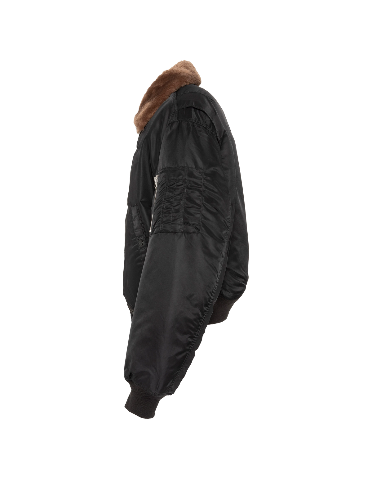 Blouson pilote vintage noir, coupe oversize
