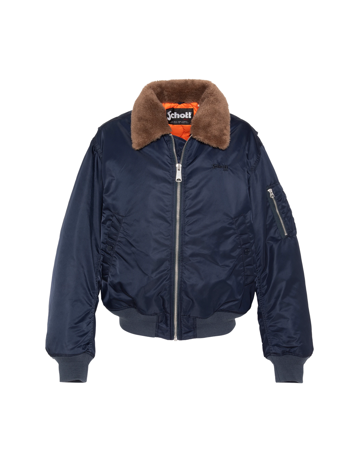 Blouson pilote vintage bleu marine foncé, coupe oversize-1