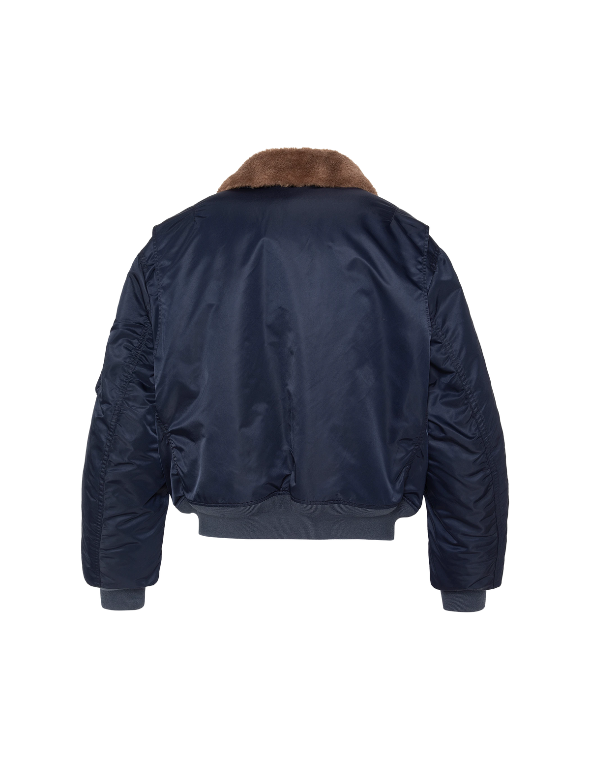 Blouson pilote vintage bleu marine foncé, coupe oversize-2