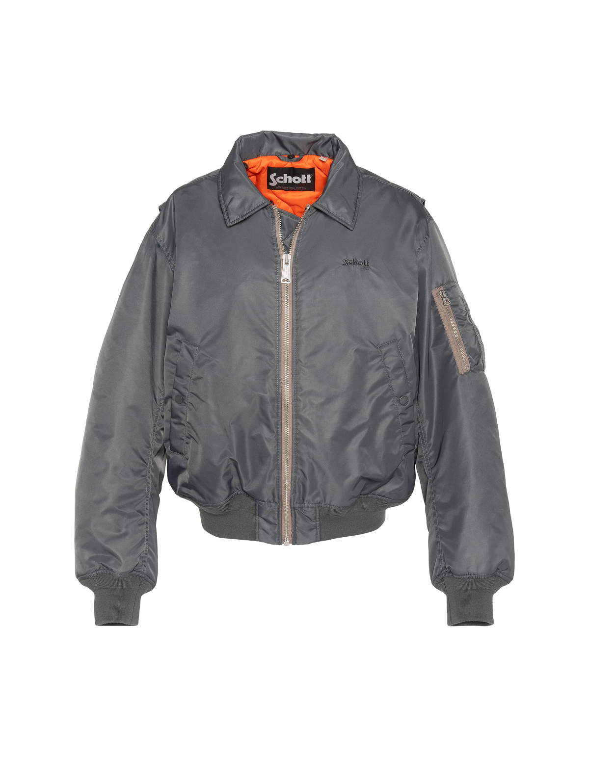 Blouson pilote vintage étain, coupe oversize-7