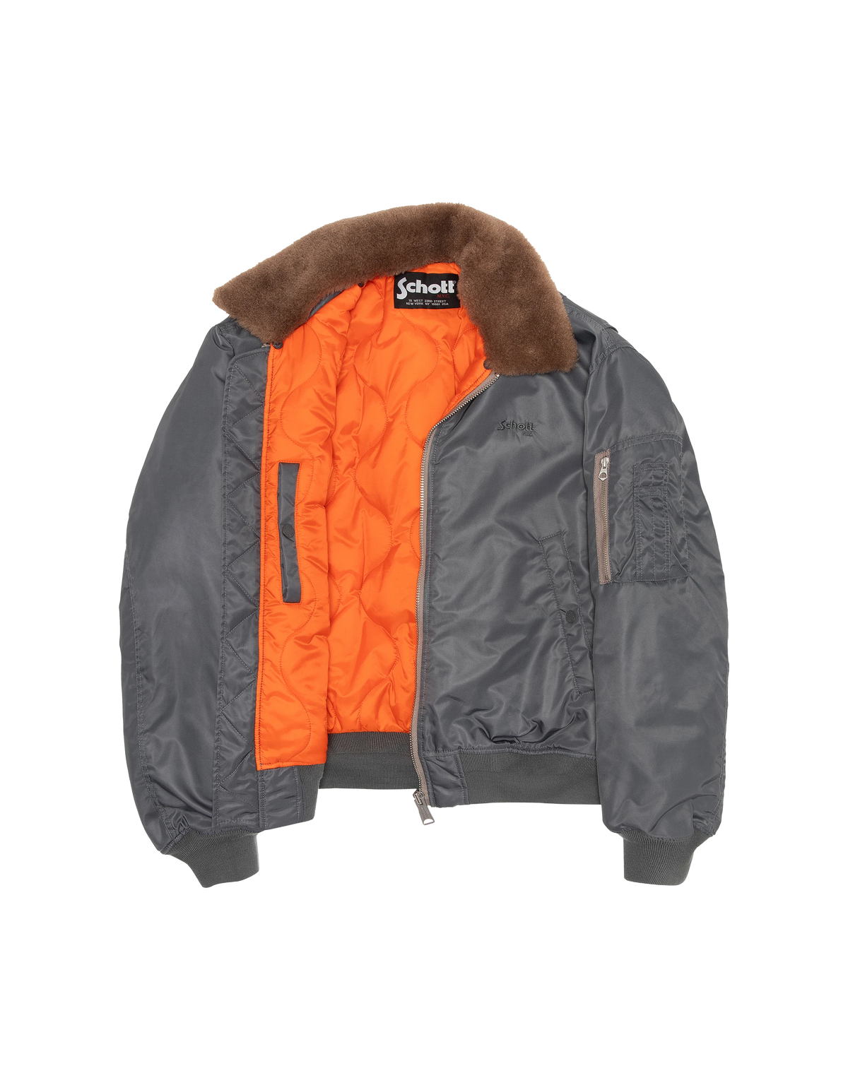 Blouson pilote vintage étain, coupe oversize-8