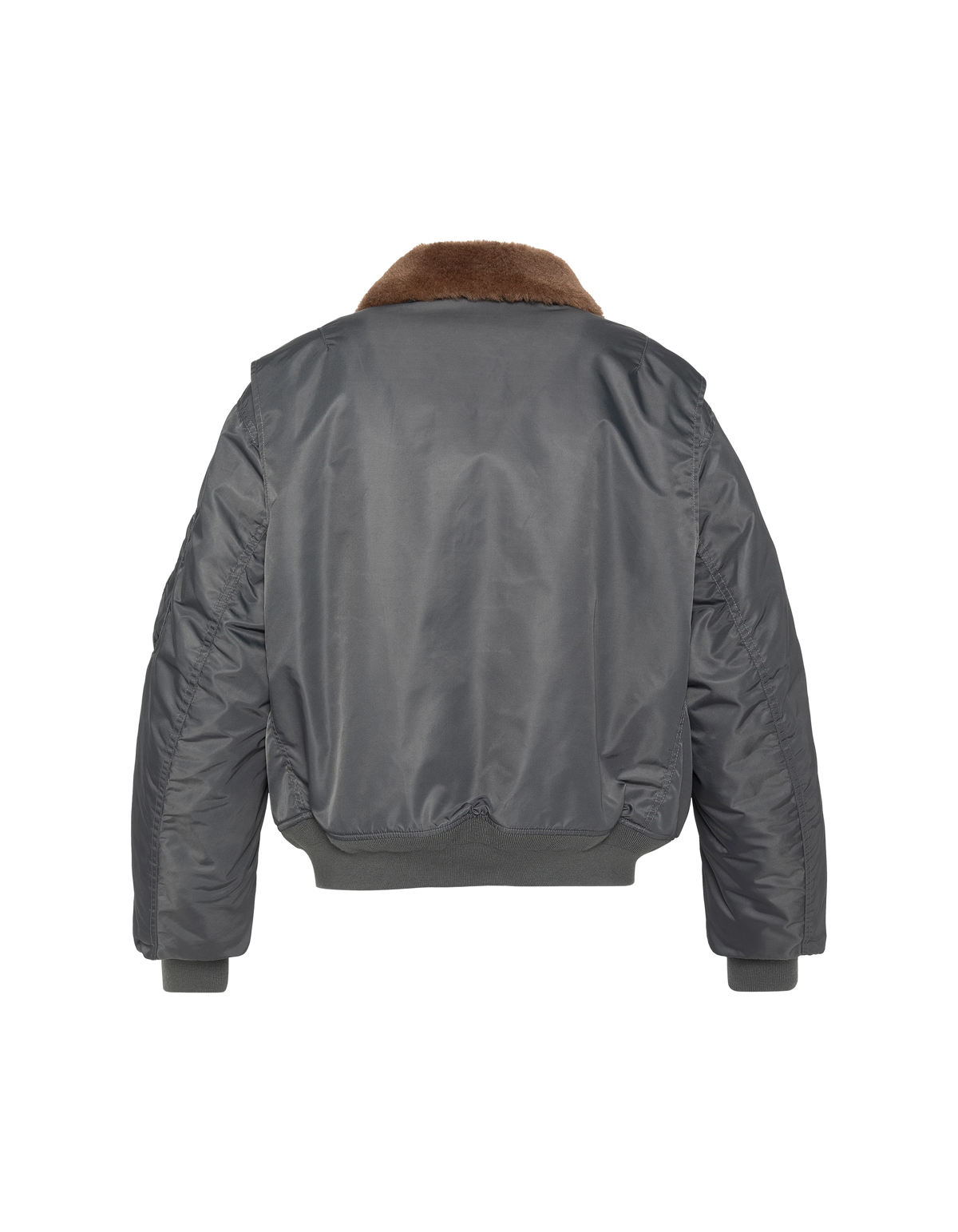 Blouson pilote vintage étain, coupe oversize