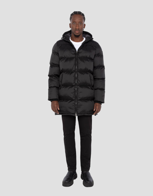 Long black hooded jacket - Ivan | Schott NYC®