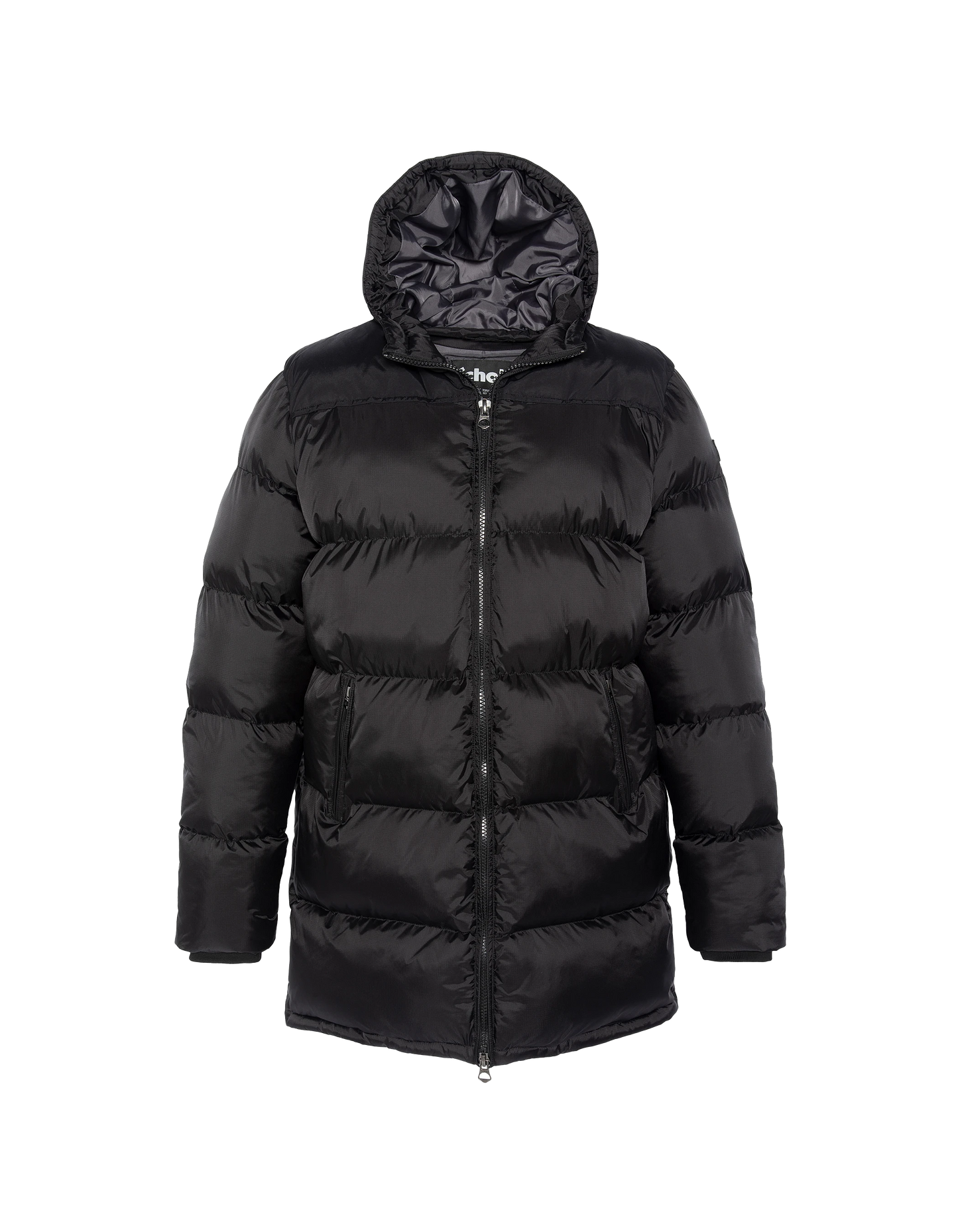 Long black jacket with children's hood