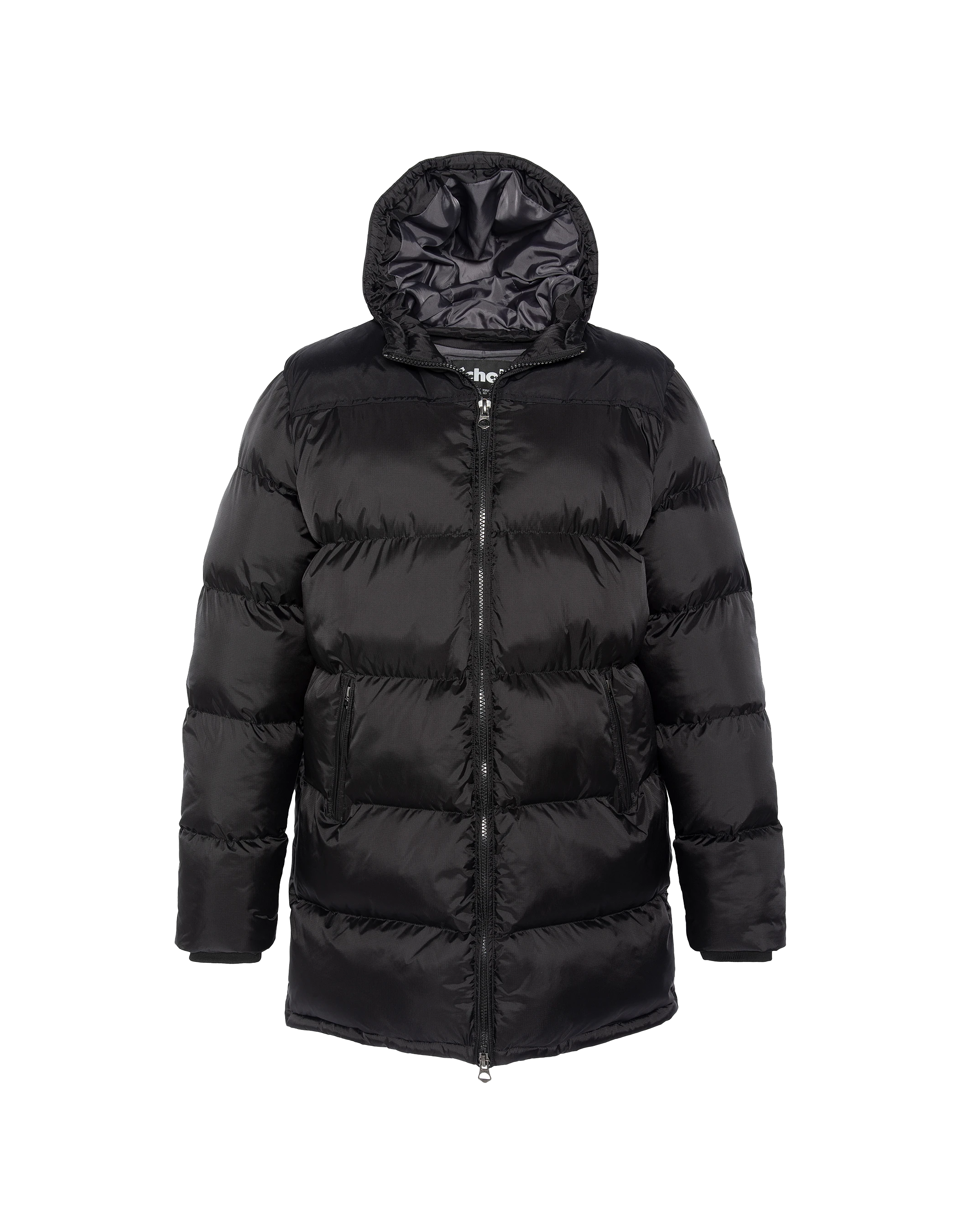 Long black jacket with children's hood-2