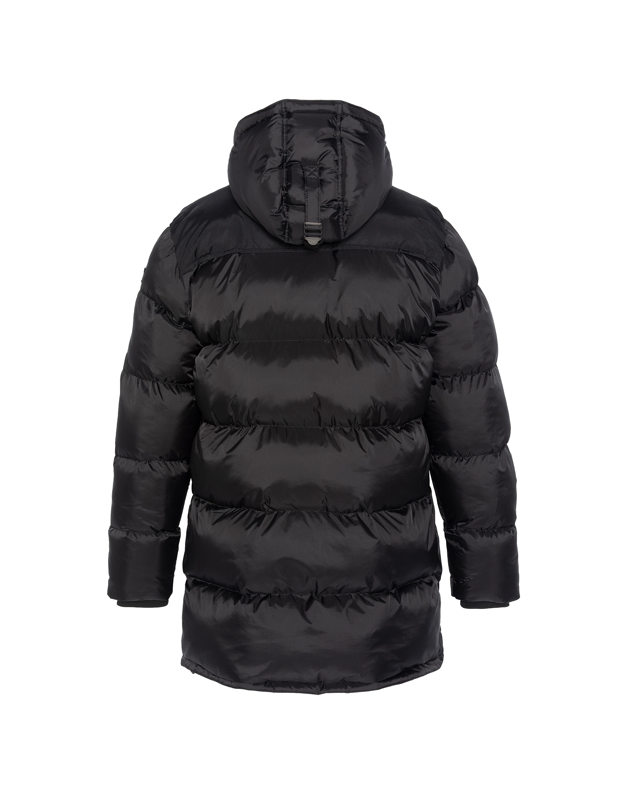 Long black jacket with children's hood-5