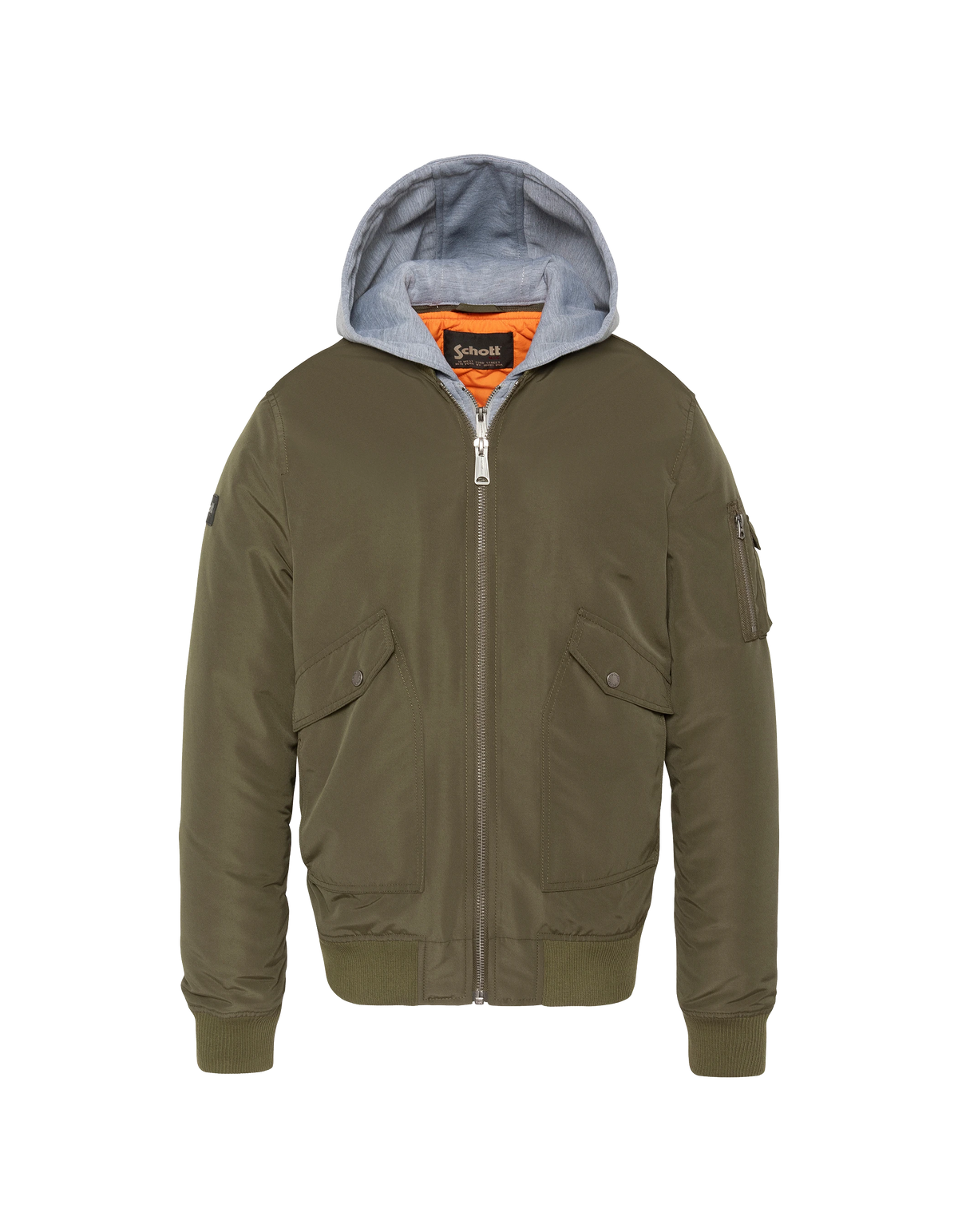 Bomber caqui de felpa con capucha