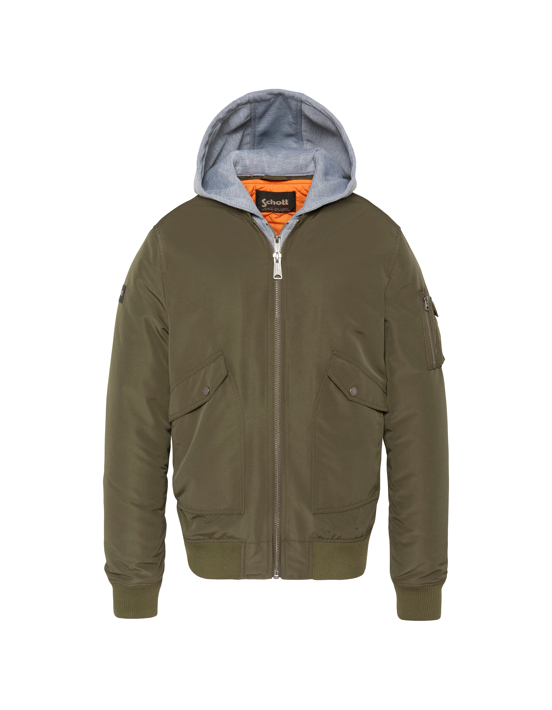 Bomber caqui de felpa con capucha-1