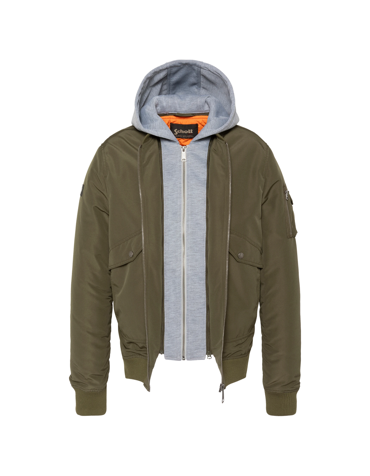 Bomber caqui de felpa con capucha