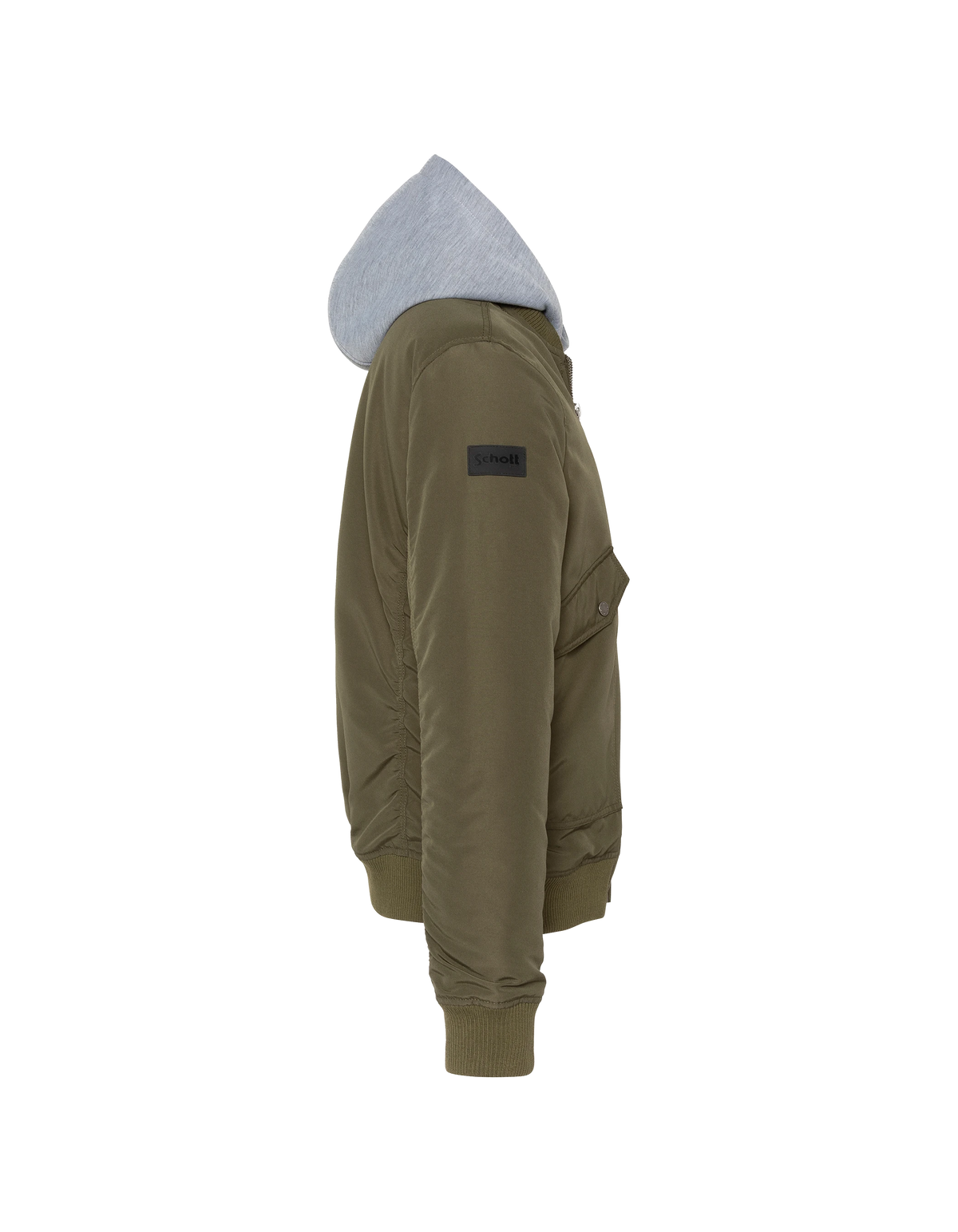 Bomber caqui de felpa con capucha