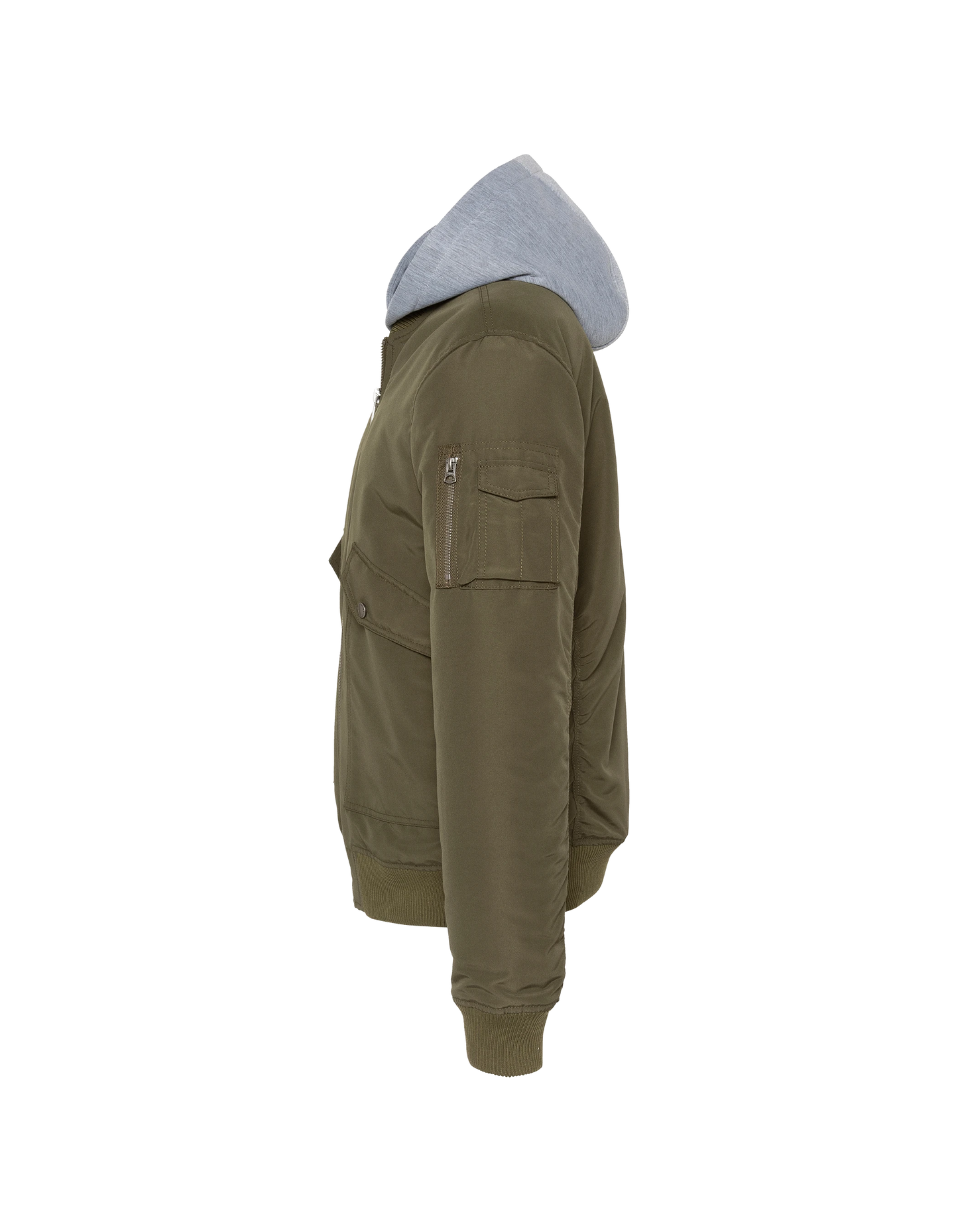 Bomber caqui de felpa con capucha