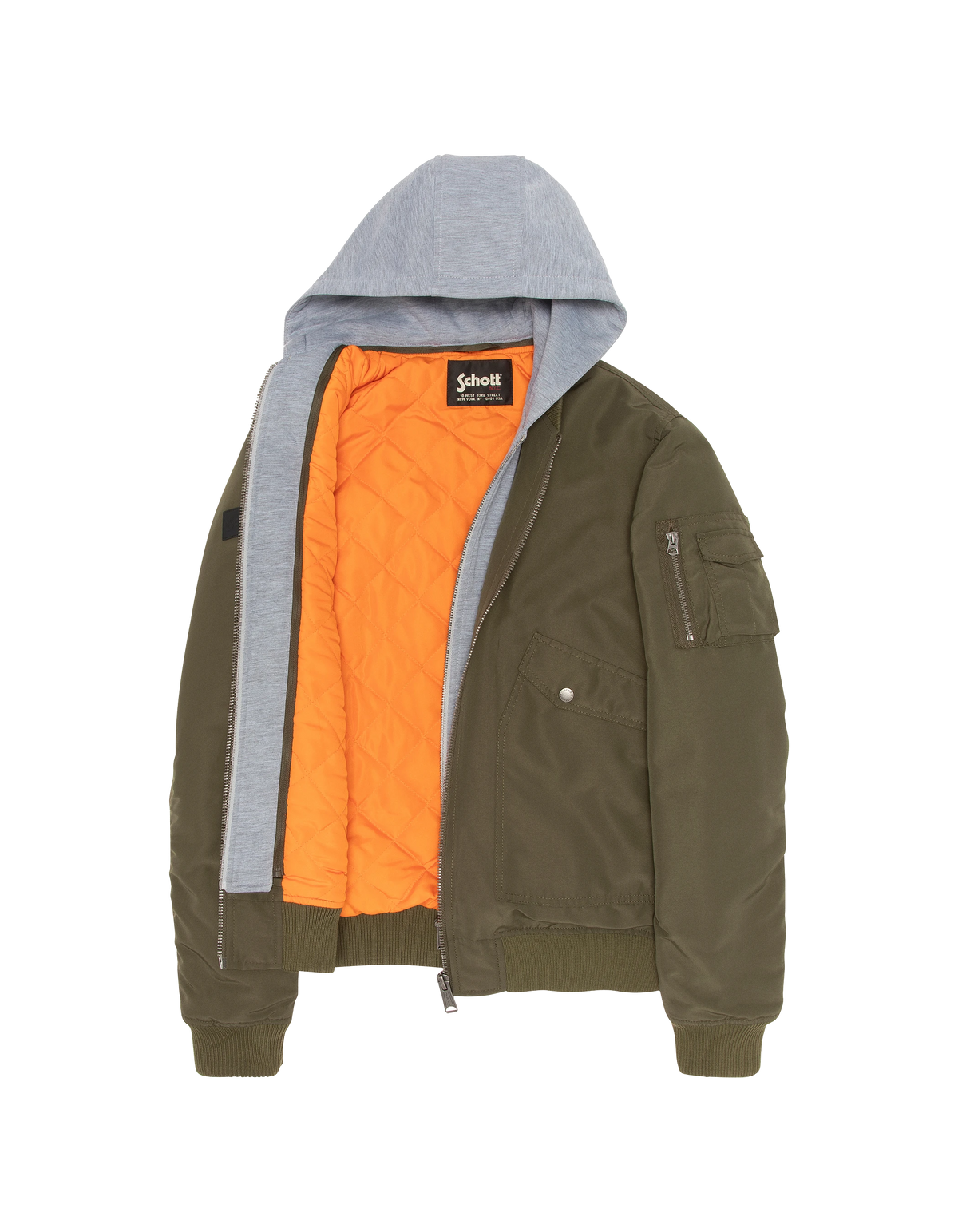 Bomber caqui de felpa con capucha