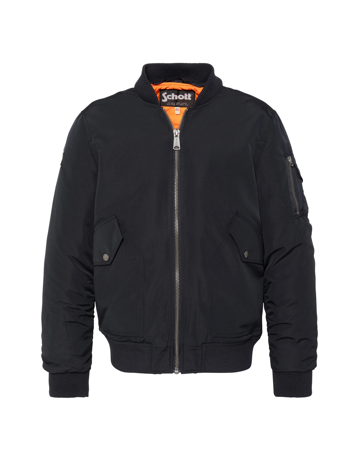 Navy blue fleece hooded bomber jacket